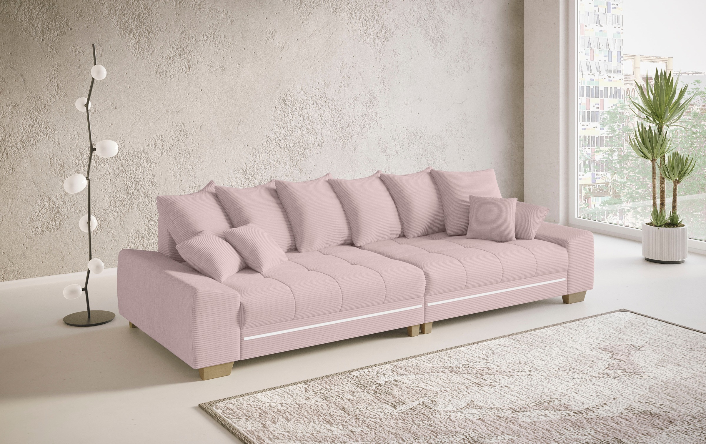 Mr. Couch Big-Sofa »Nikita II«, mit RGB-LED Beleuchtung, Kaltschaumpolsterung bis 140 kg belastbar