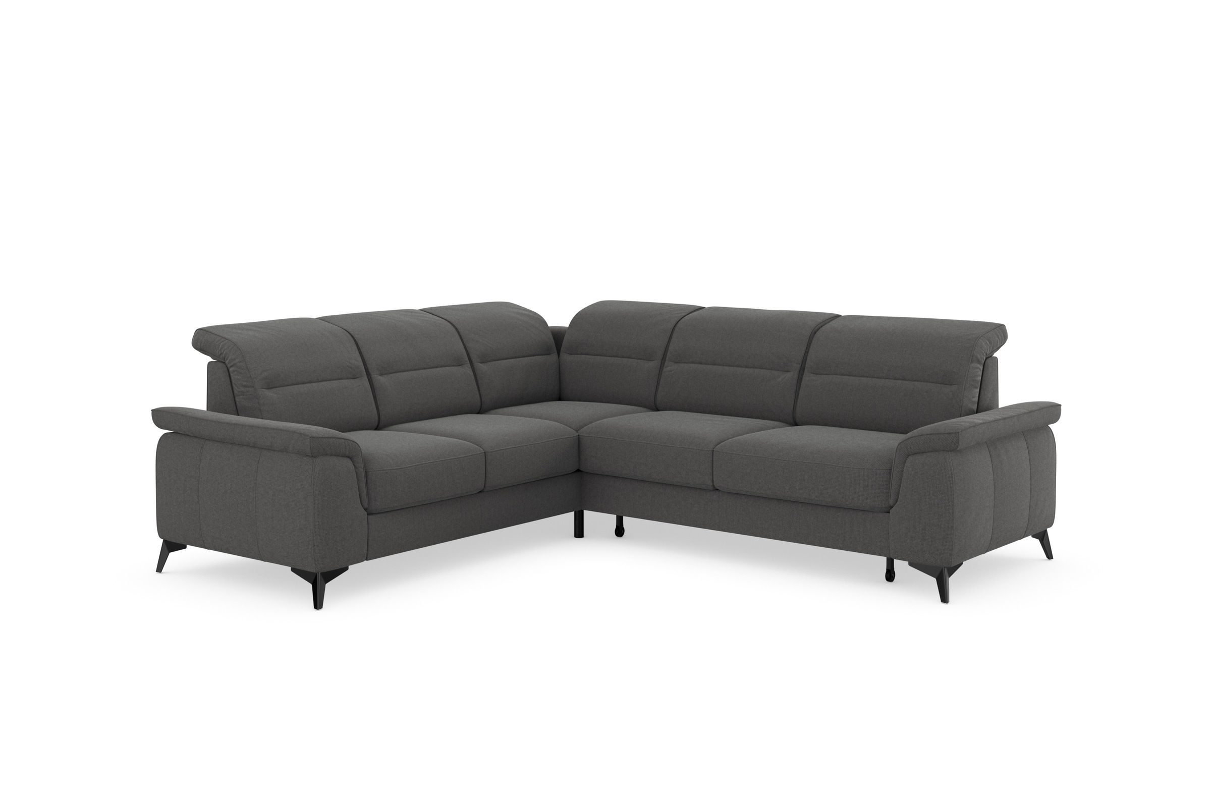 sit&more Ecksofa »Sinatra L-Form«, optinal mit Kopfteilverstellung und Armteilfunktion, Metallfüße