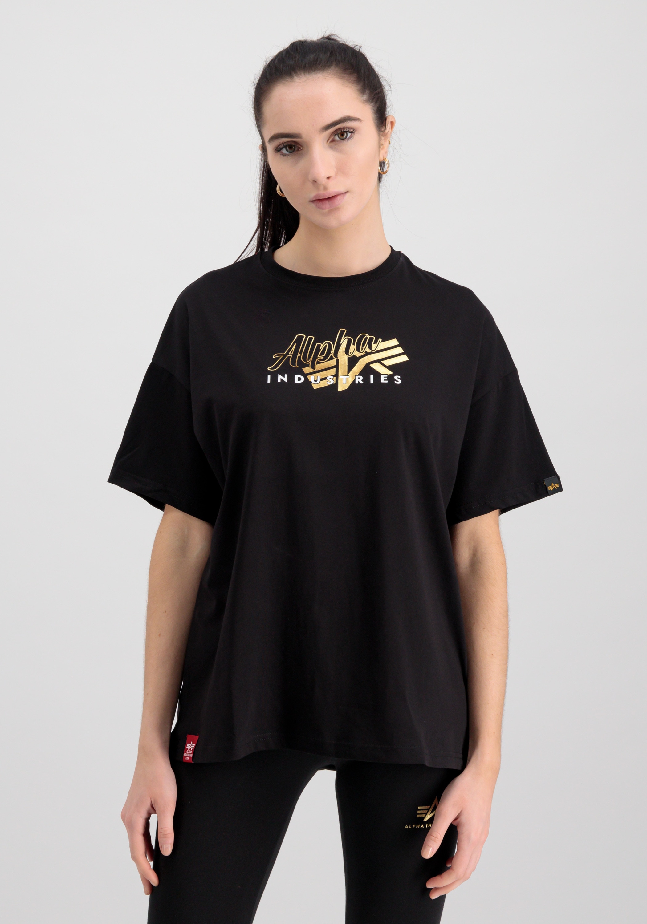Alpha Industries T-Shirt »Alpha Industries Women - T-Shirts Gold Logo Oversized T Wmn«