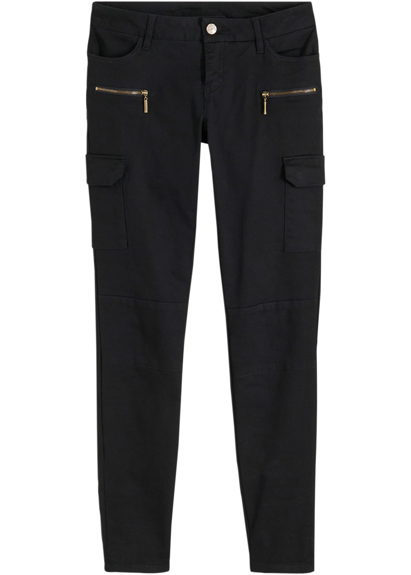bonprix Cargohose  aus Baumwolle und Elasthan, aufgesetzte Seitentasche