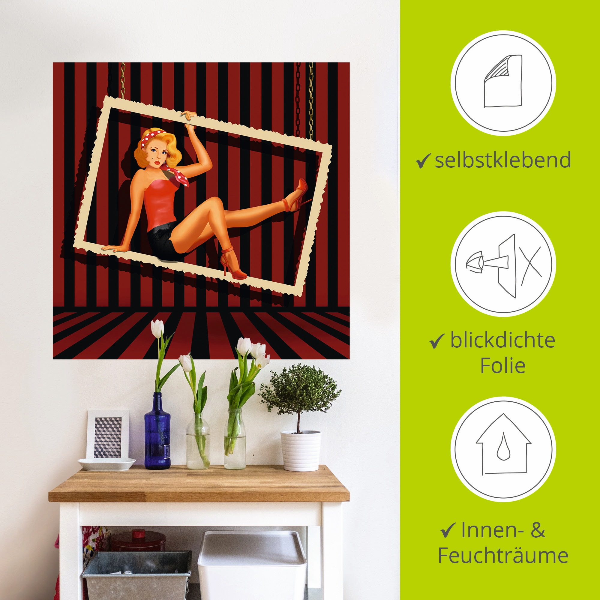 Artland Wandbild »Schönheit aus den 50er Jahren«, Frau, (1 St.), als Leinwandbild, Wandaufkleber in verschied. Größen