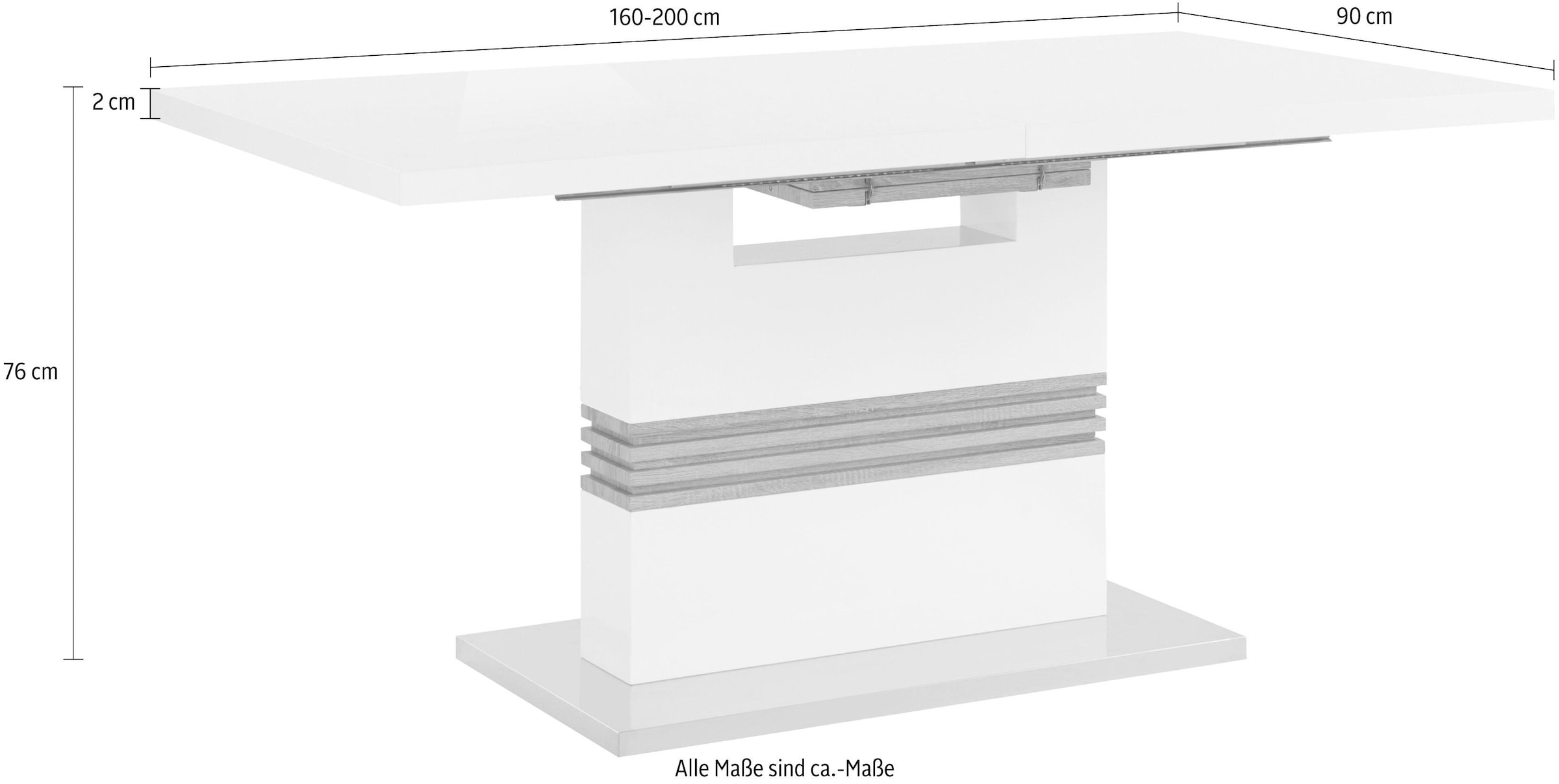 6. Bild von INOSIGN Esstisch »Perez«, Breite 160-200 cm