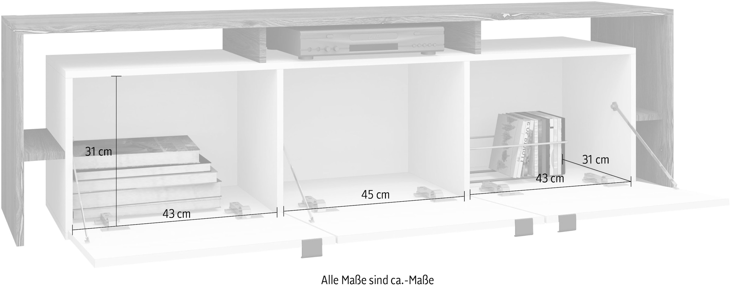 borchardt Möbel TV-Schrank »Sophia«, Breite 159 cm, mit Überbau