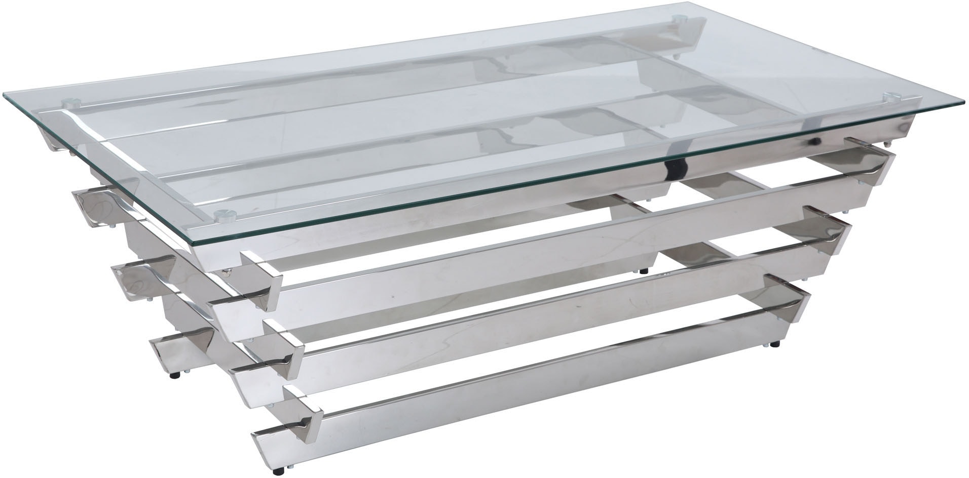 SalesFever Couchtisch, mit Design-Gestell aus Stainless Steel