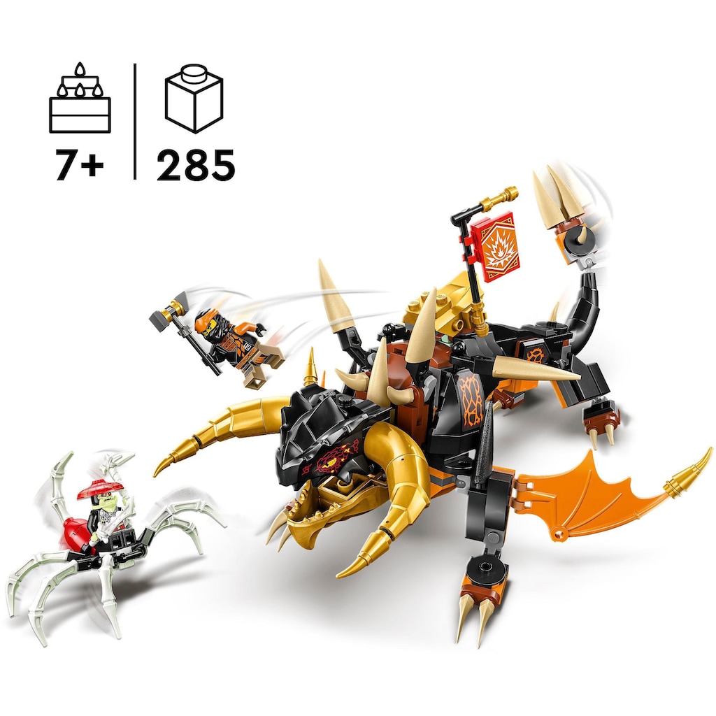 LEGO® Konstruktionsspielsteine »Coles Erddrache EVO (71782), LEGO® NINJAGO«, (285 St.)