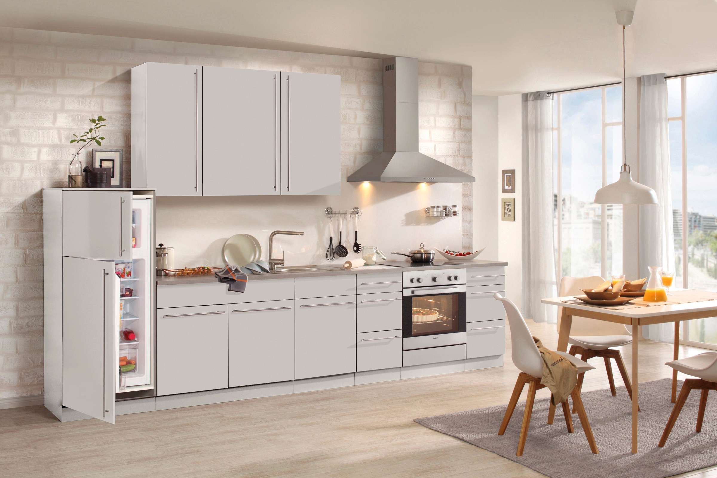 wiho Küchen Spülenschrank »Chicago, TOPSELLER« 100 cm breit, inkl. Einbauspüle aus Edelstahl