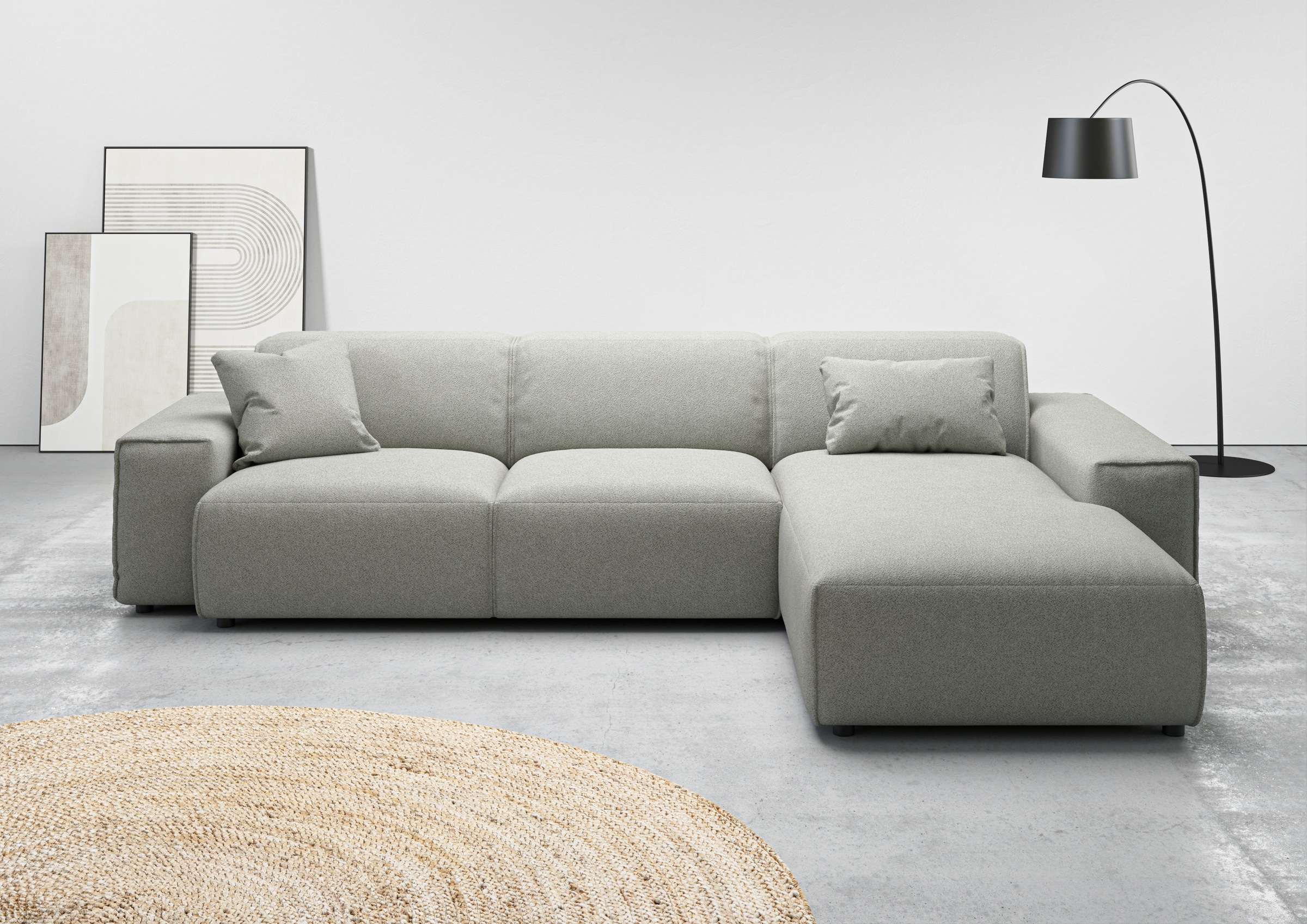 andas Ecksofa »Glimminge auch in Breitcord, Feincord, Bouclé + Easy care-Bezug«, L-Form, Breite 294, Zierkissen