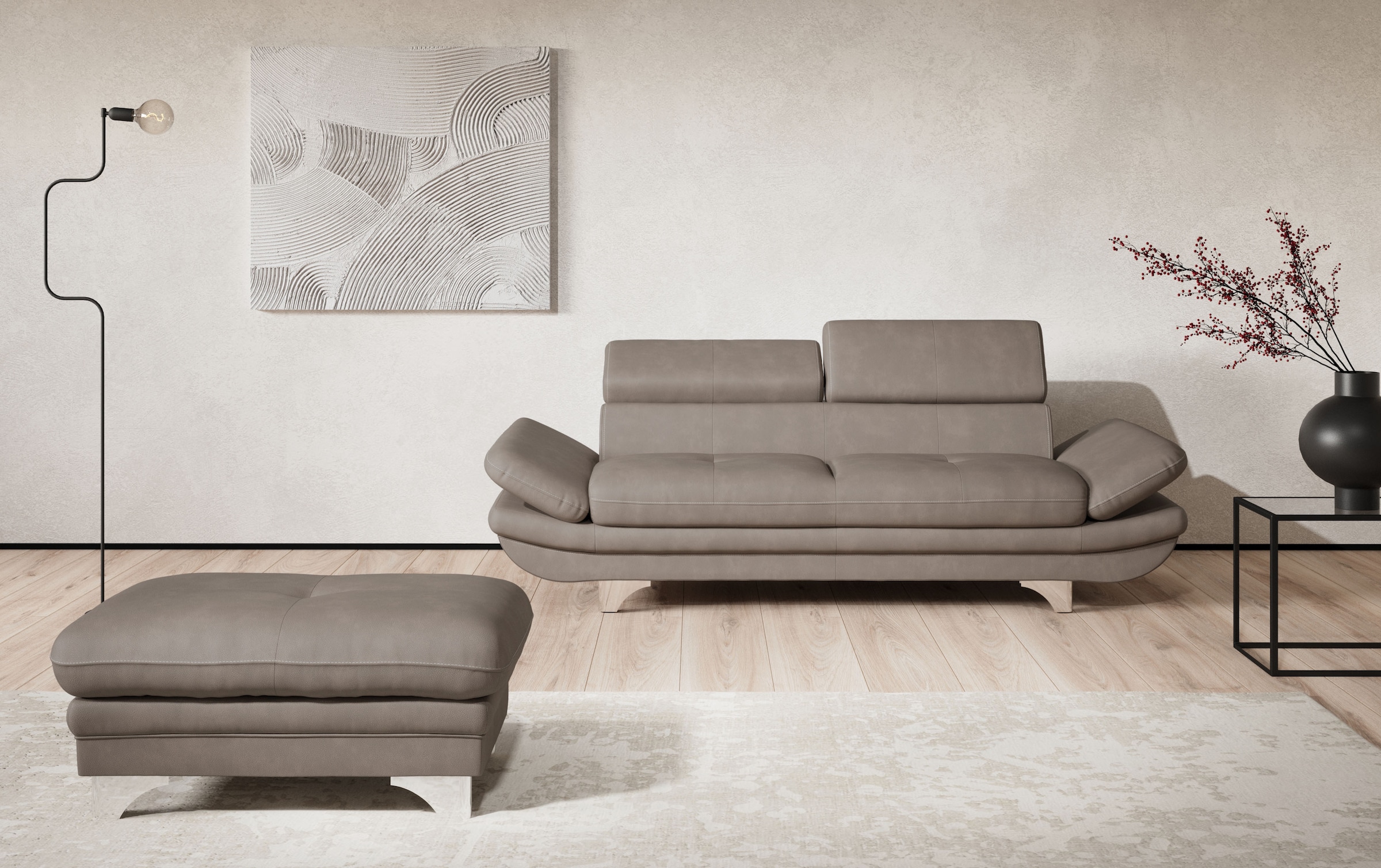 COTTA 3-Sitzer »Enterprise«, Big-Sofa, mit Armteilverstellung & Kopfteilverstellung