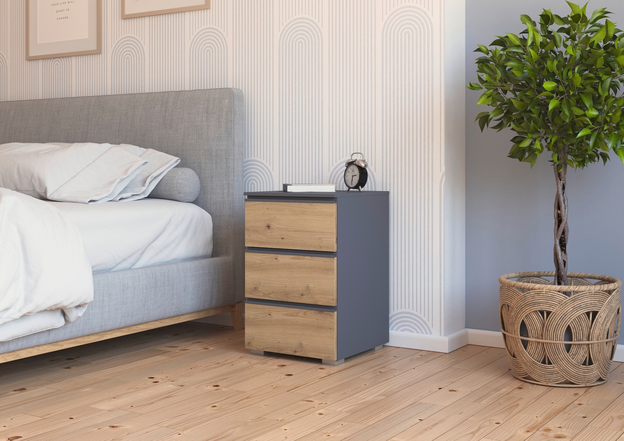 rauch Nachtkommode »Joel« Breite 40 cm,  drei praktische und geräumige Schubladen MADE IN GERMANY