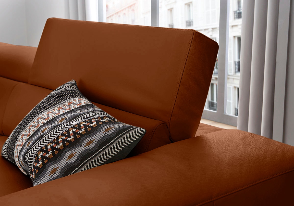 W.SCHILLIG Ecksofa »piedroo, Designsofa mit tollem Sitzkomfort, L-Form«, Kopfteilverstellung, wahlweise mit Sitztiefenverstellung, Breite 303cm