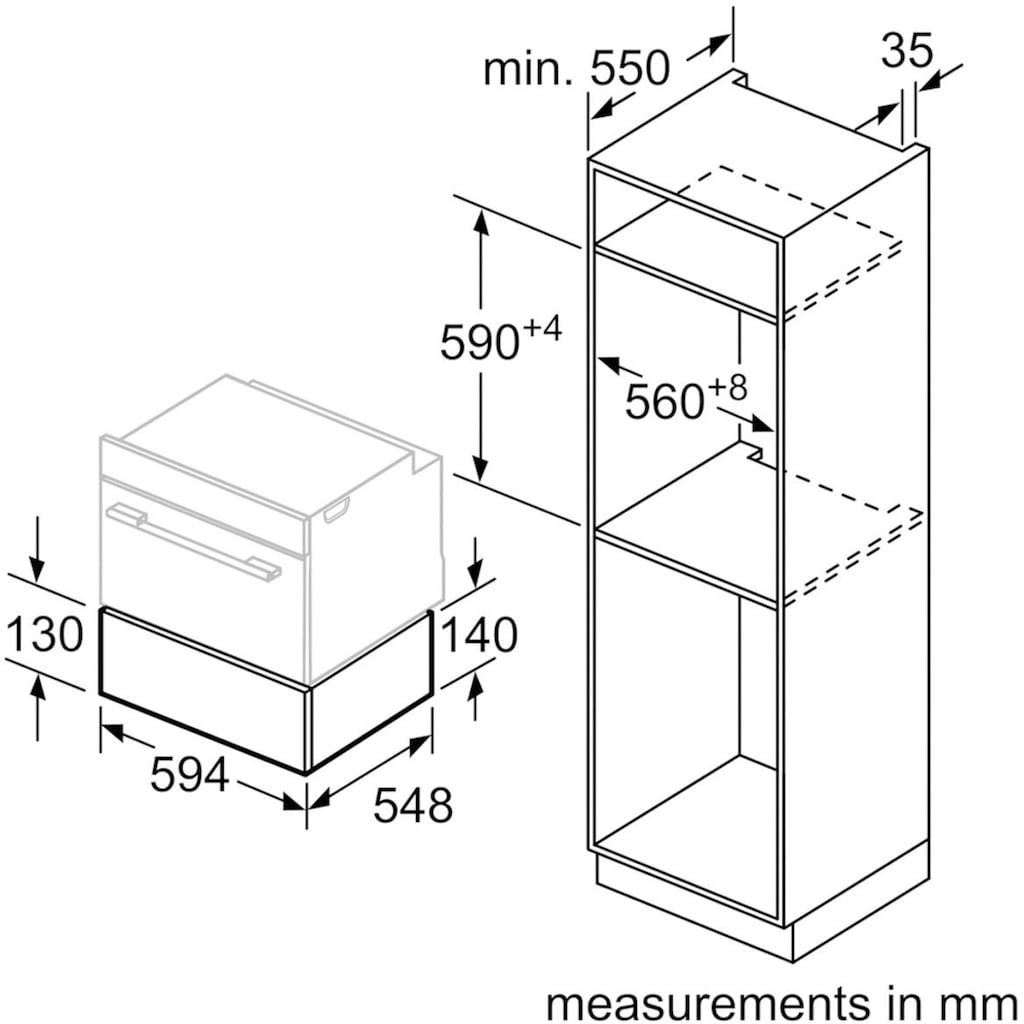 BOSCH Einbau-Wärmeschublade »BIC630NB1«