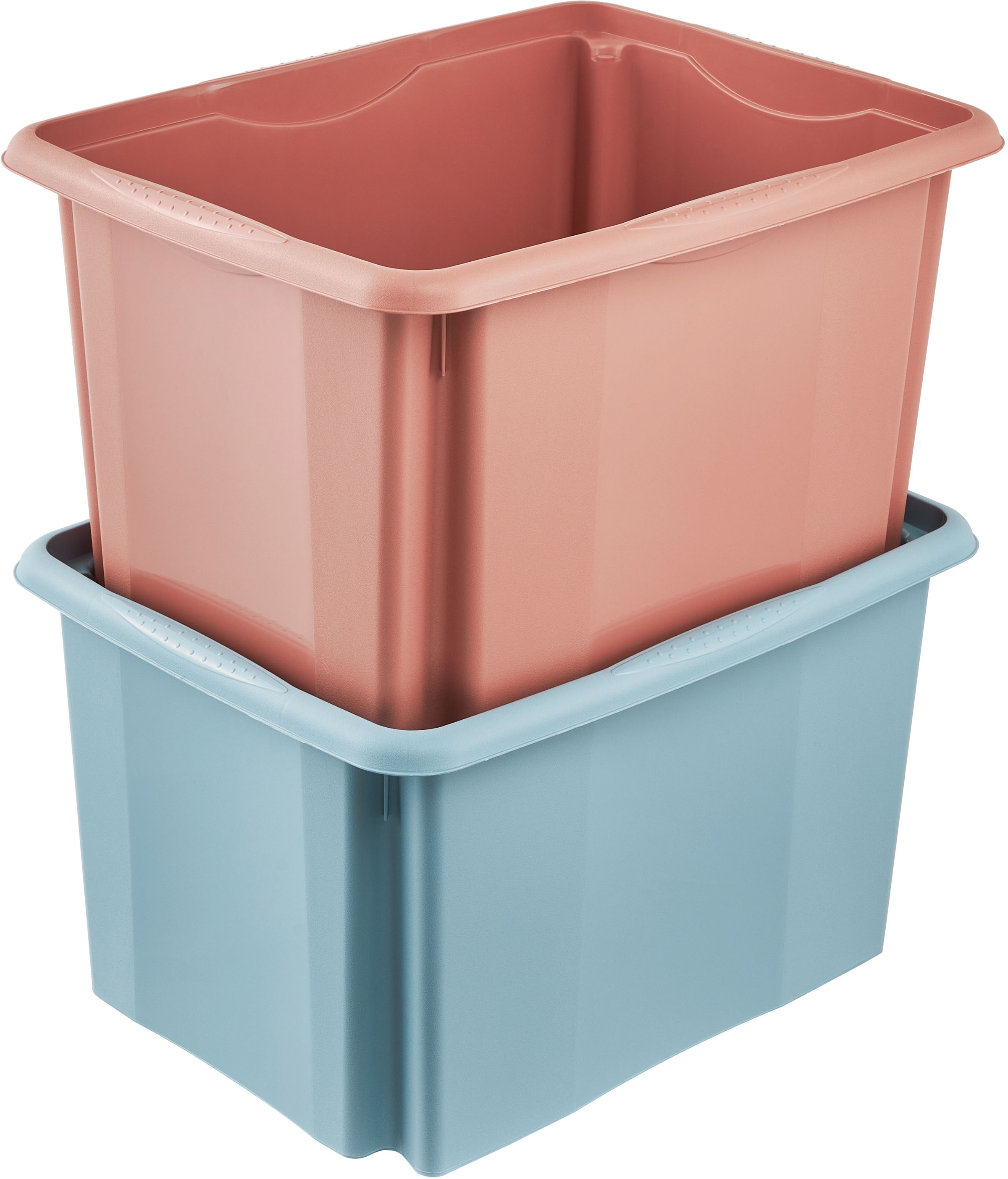 keeeper Aufbewahrungsbox »Emil, Box mit Deckel, 2er Set, 30 L, 45 x 35 x 27 cm« ineinander und aufeinander stapelbar