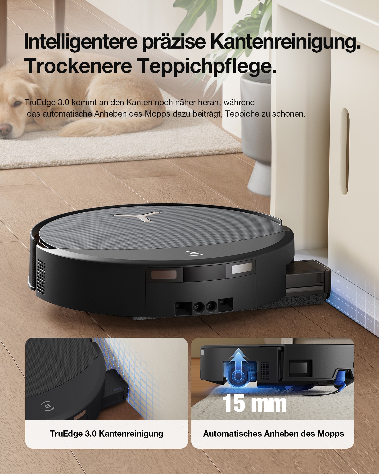 ECOVACS Nass-Trocken-Saugroboter »DEEBOT X11S OmniCyclone Care Kit, All-in-One Station (beutellos)« 30.000 Pa + 16 L/s (Luftstrom), 27cm Wischrolle, Care Kit