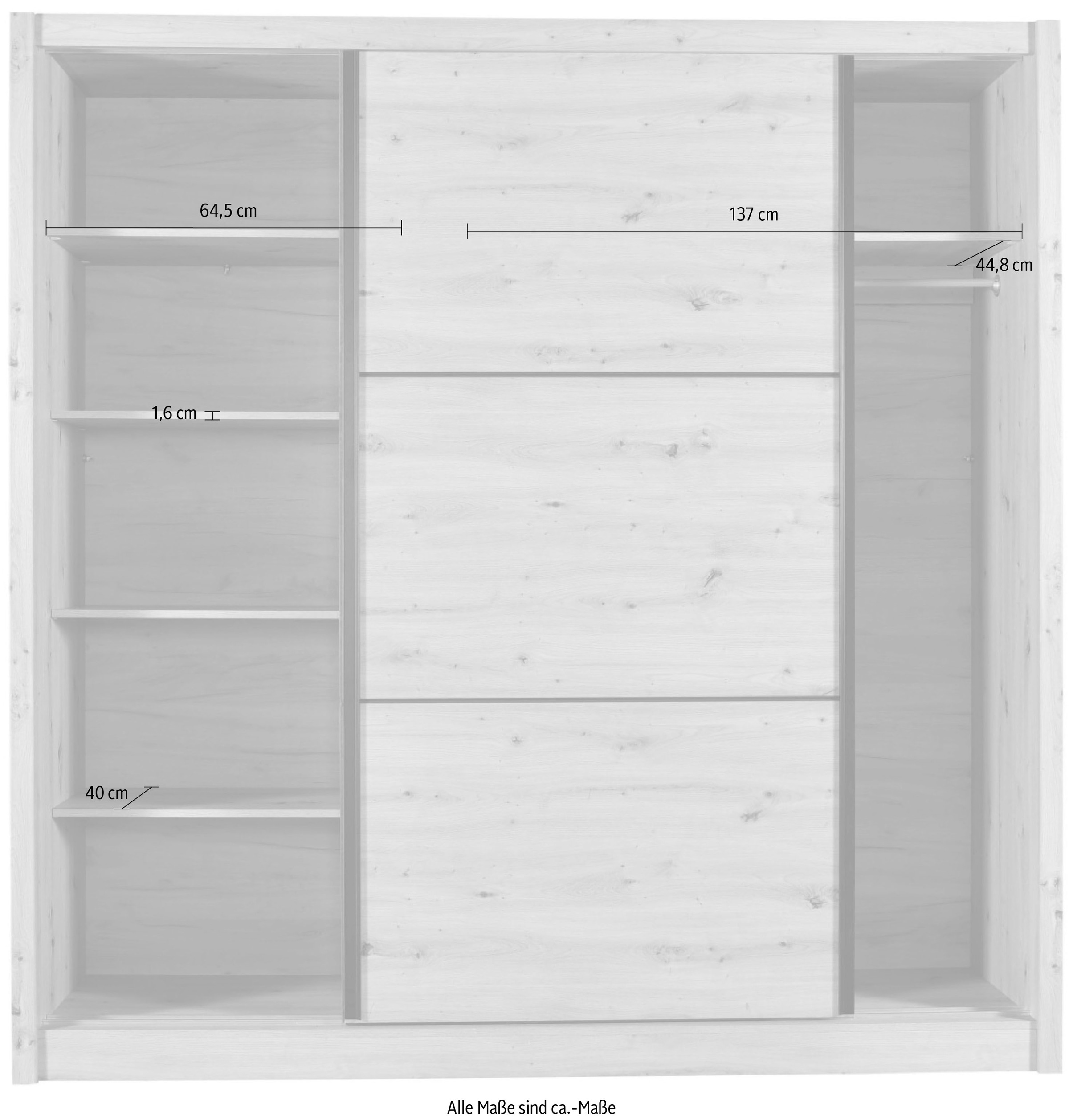 INOSIGN Schwebetürenschrank »Navara Kleiderschrank Wäscheschrank«, in 3 Breiten, mit kompletter Innenausstattung, FSC®-zertifiziert