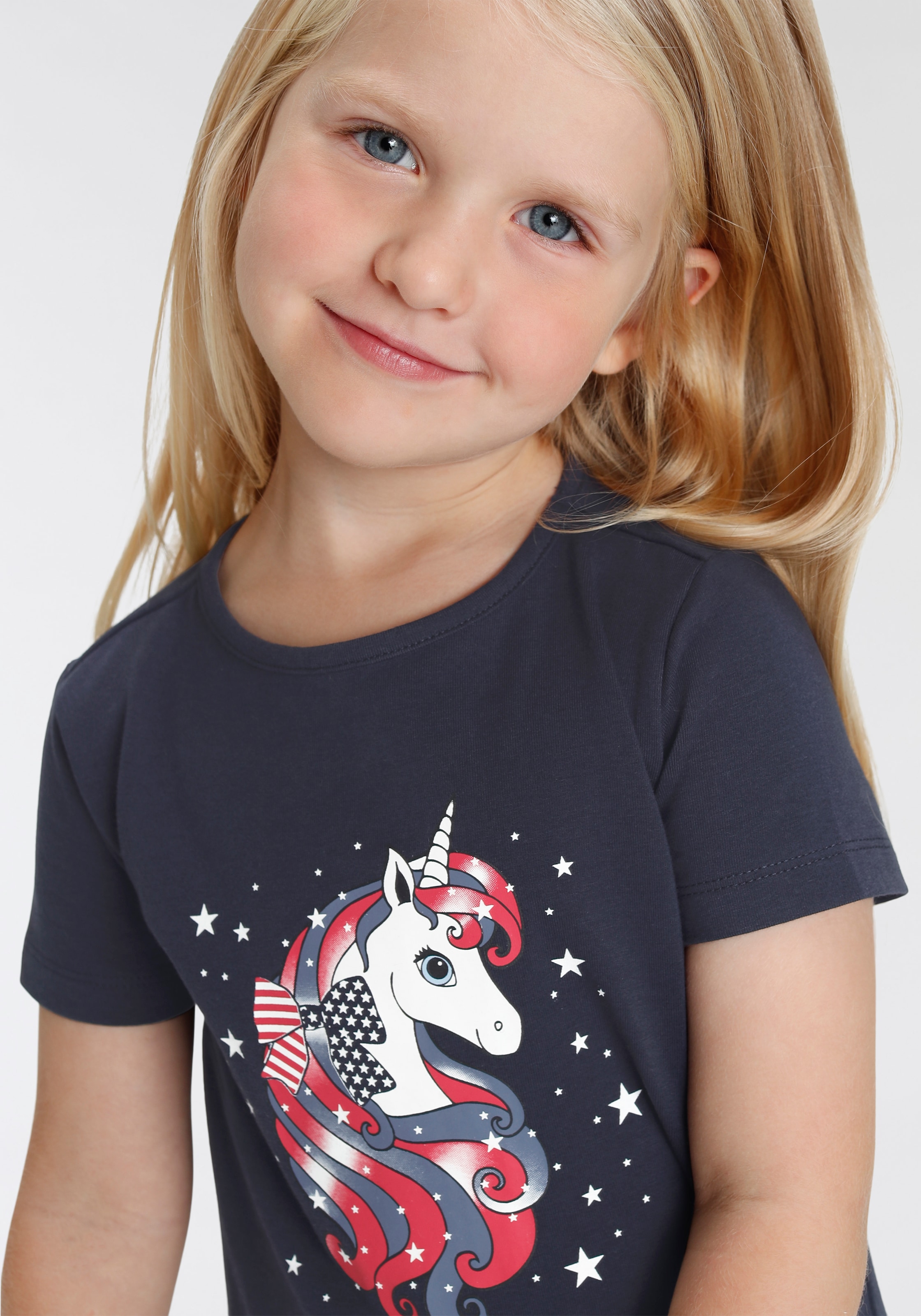KIDSWORLD Jerseykleid »mit Einhorn« aus Baumwolle und Elasthan,  kurzärmelig