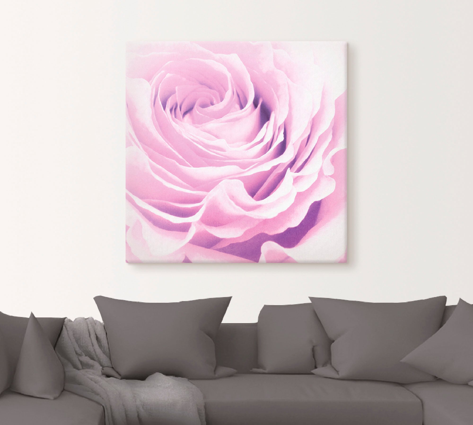 Artland Wandbild "Pastell Rose", Blumen, (1 St.), als Leinwandbild, Poster, günstig online kaufen