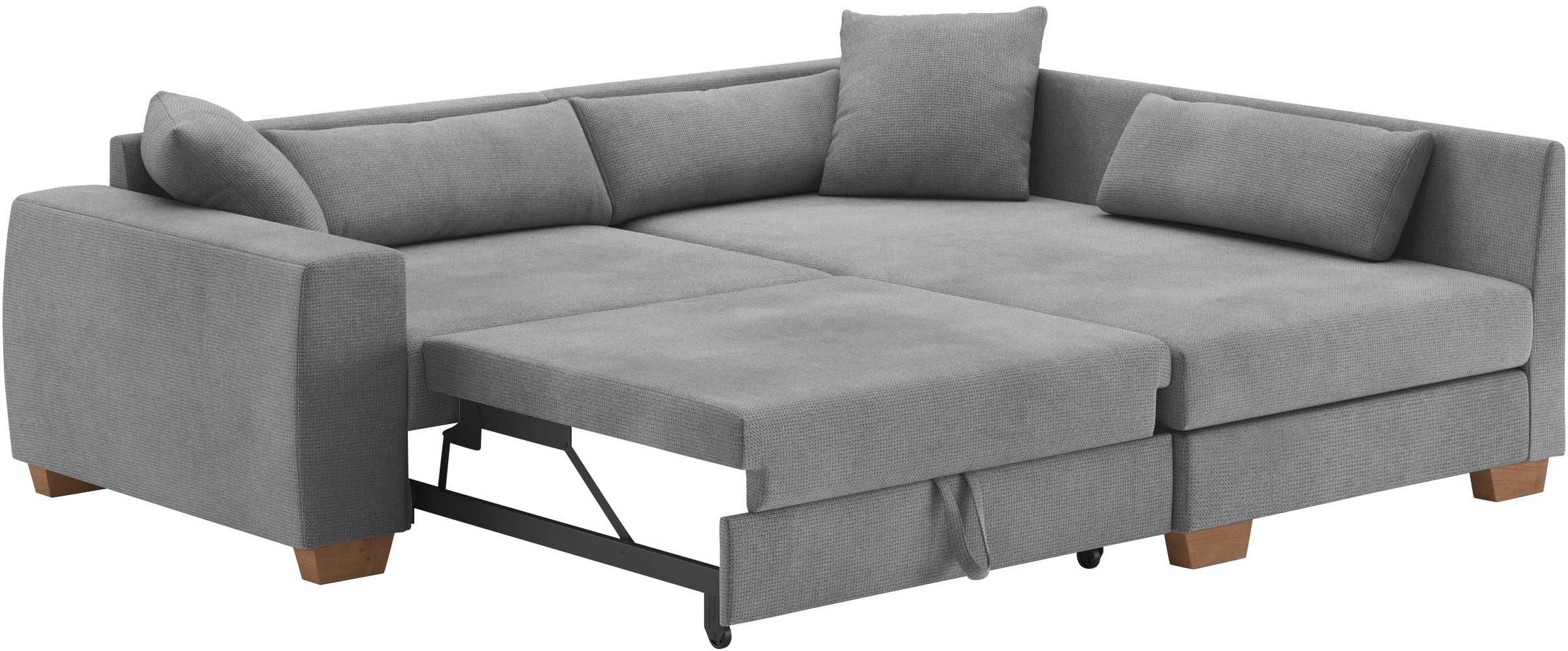 Mr. Couch Ecksofa »Helena L-Form, bis 140 kg belastbar«, mit Taschenfederkern, wahlweise mit Bettfunktion