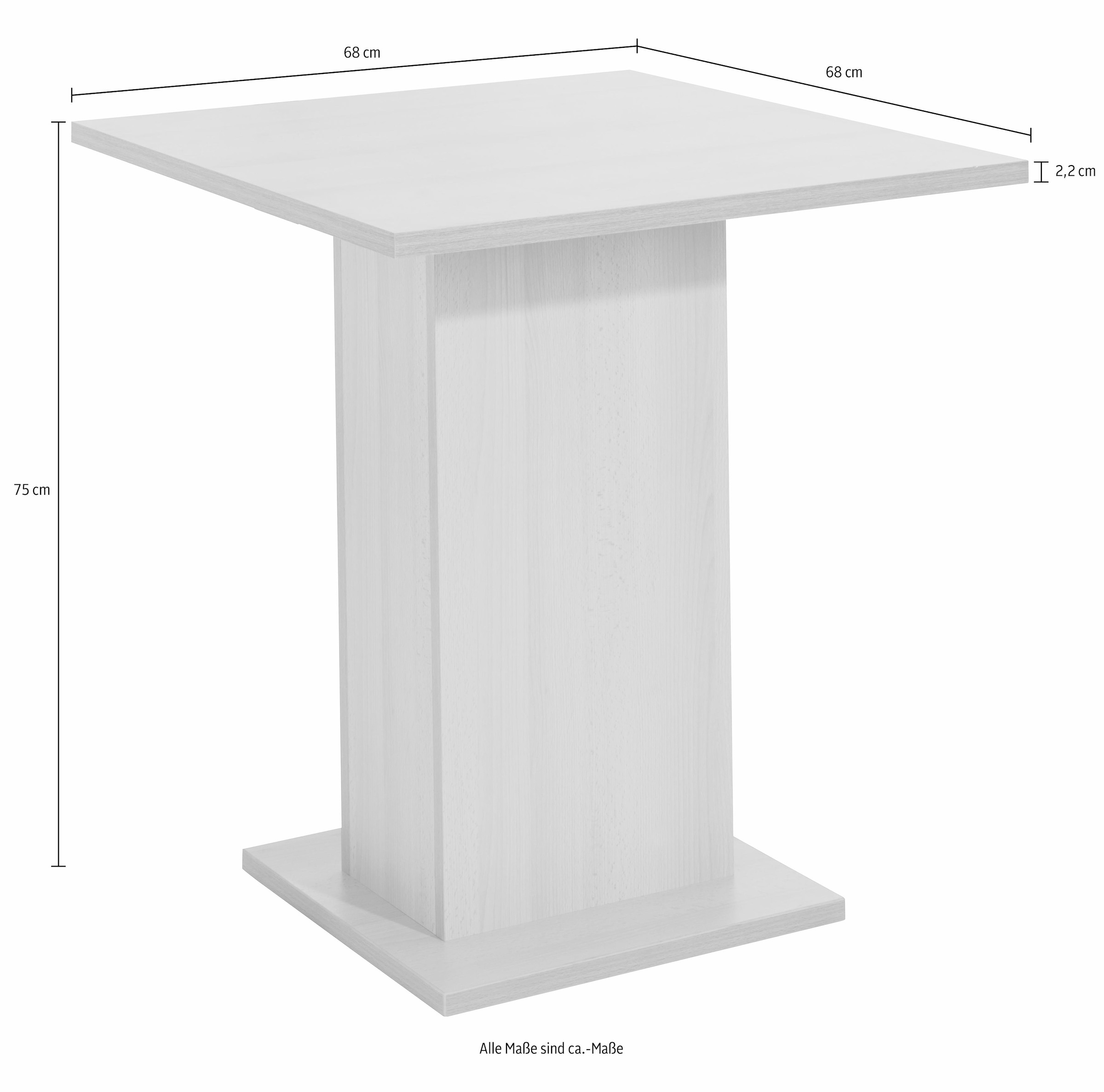 Home affaire Säulen-Esstisch »Luce«, Breite 68 oder 110 cm