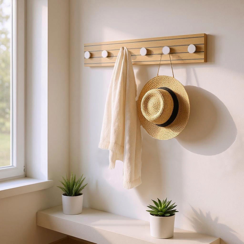 HAKU Wandgarderobe »Flurgarderobe, Garderobe, Garderobenhaken, Garderobenleiste,« 1 Stk. tlg. rechteckig - aus MDF Braun - B/T/H 80/4/9 cm