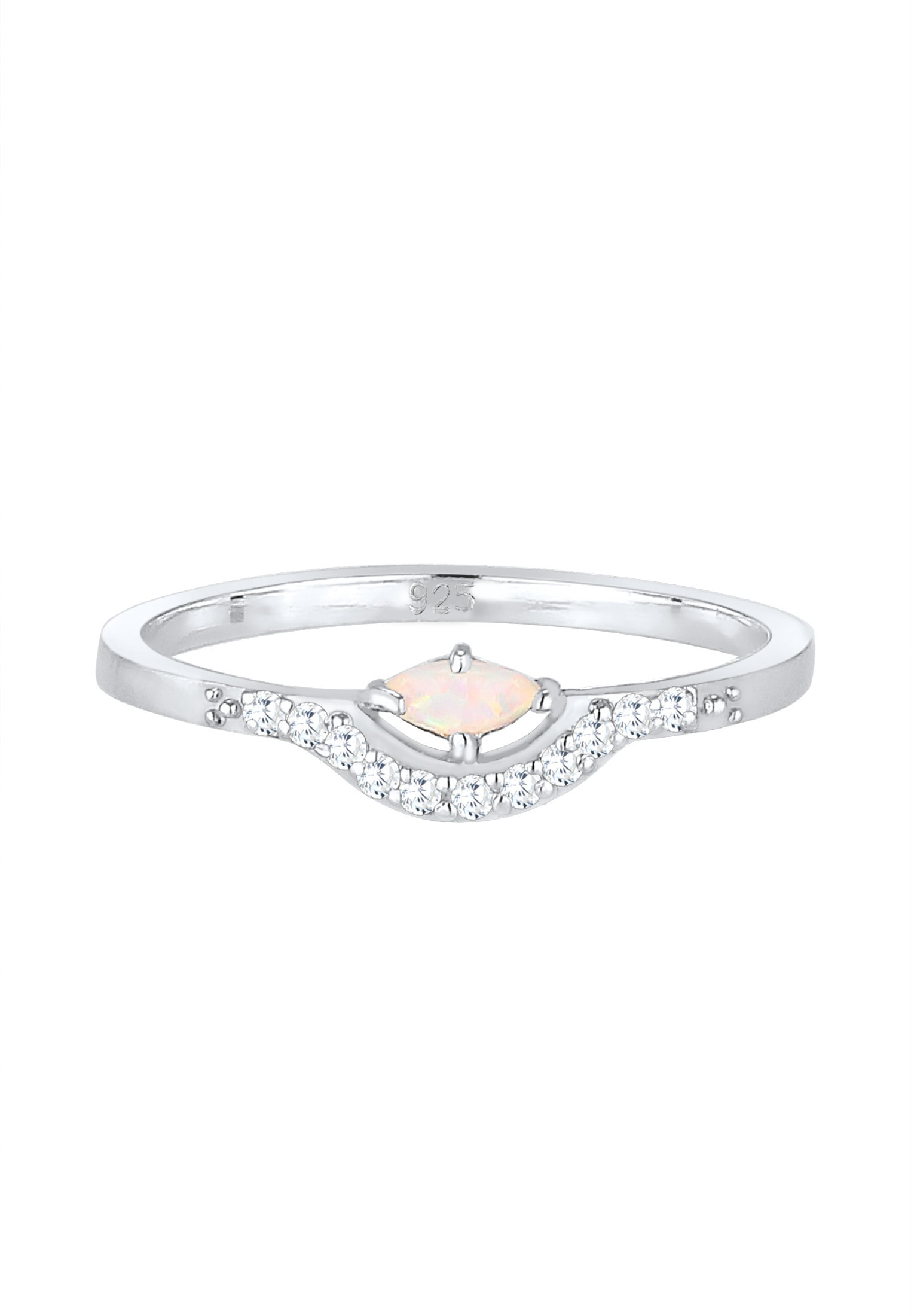 Elli Verlobungsring »Elli Ring Vintage Design Zirkonia Marquise Opal 925er Silber«