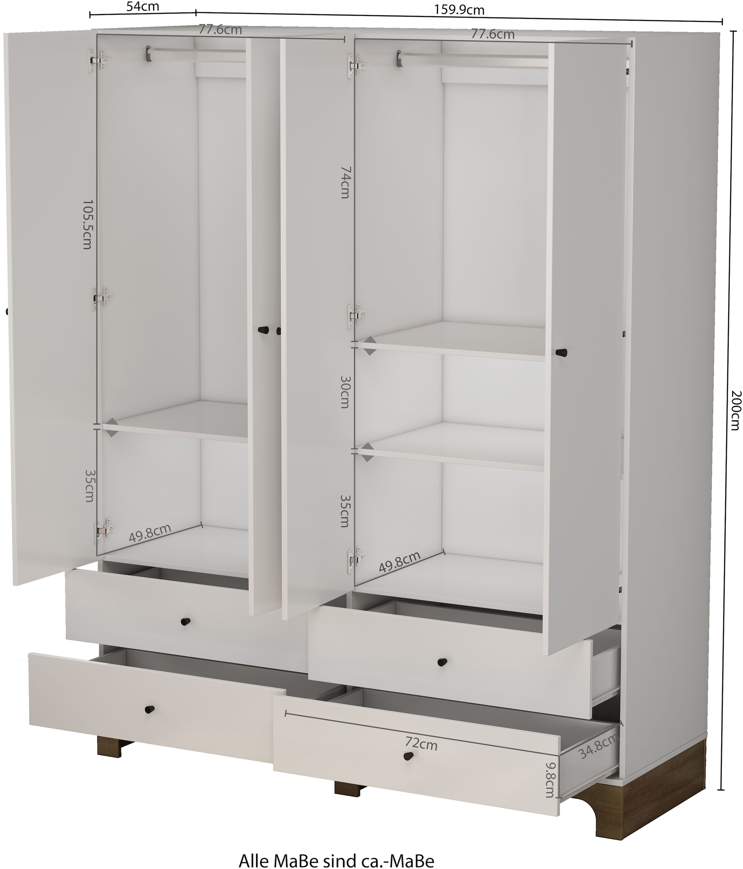 OTTO home Kleiderschrank »Oslo Schlafzimmerschrank Garderobe weiß Landhaus Bestseller«