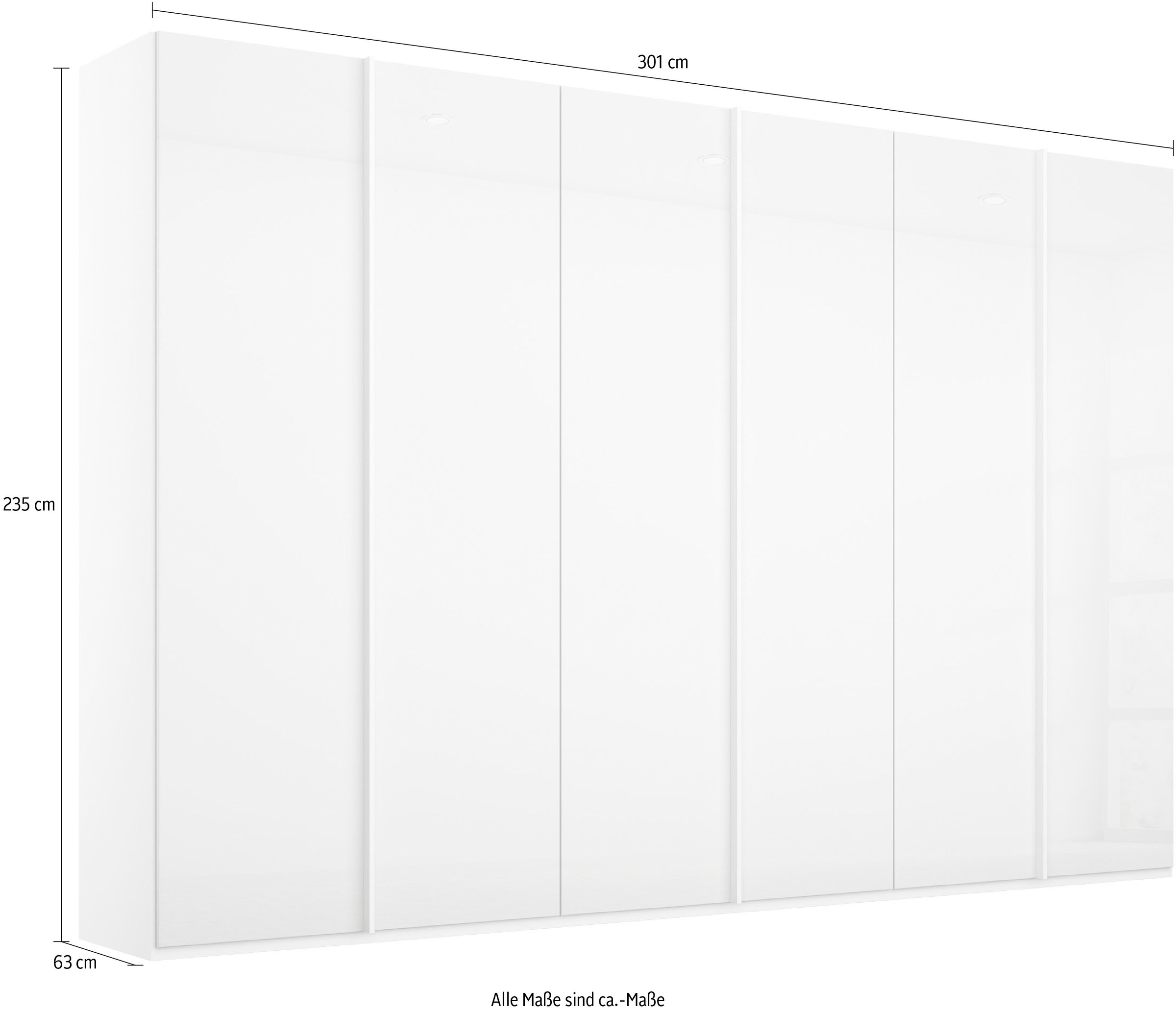 rauch Drehtürenschrank »Skat Meridian«, Glasfront, inkl. Innenspiegel und 4 Innenschubladen