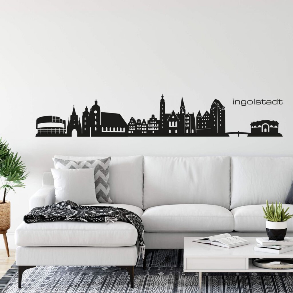 Wall-Art Wandtattoo »XXL Stadt Skyline IngolBayern 120cm«, (1 St.)