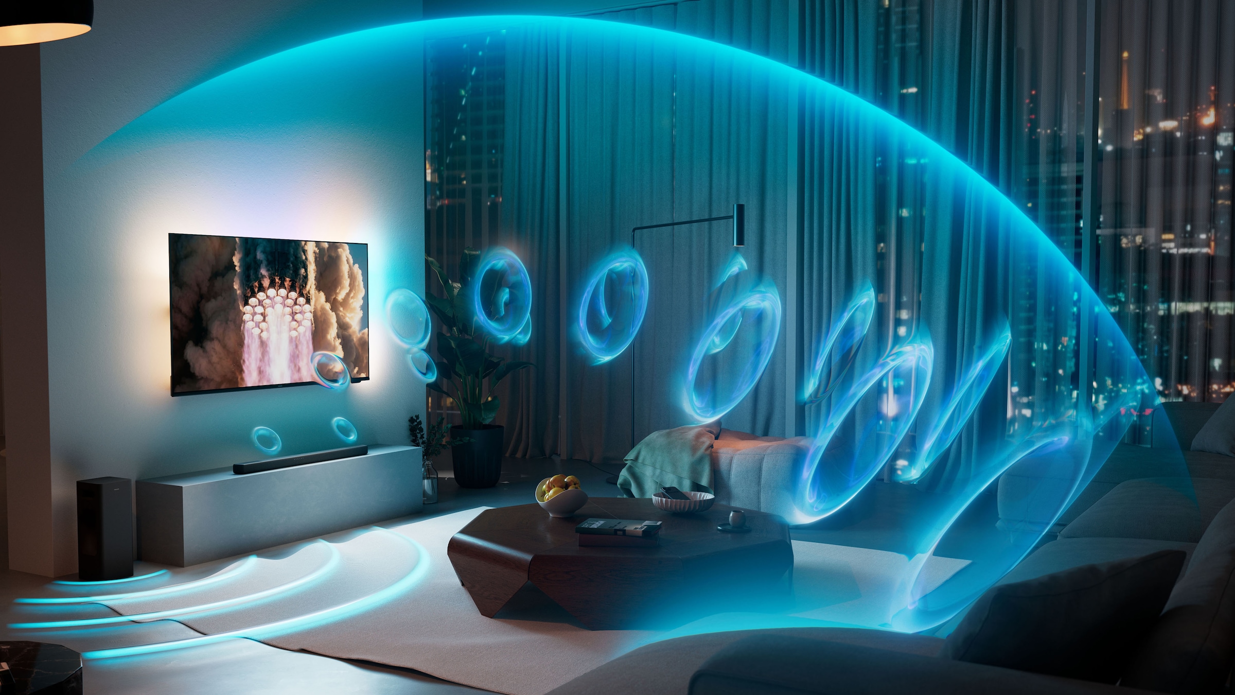Philips Lautsprecher »TAB8301/10« 3.1.2 (A2DP Bluetooth | AVRCP Bluetooth | Bluetooth App-Steuerung | Bassregelung | Equalizer | Nacht Modus | USB-Wiedergabe 190 W)