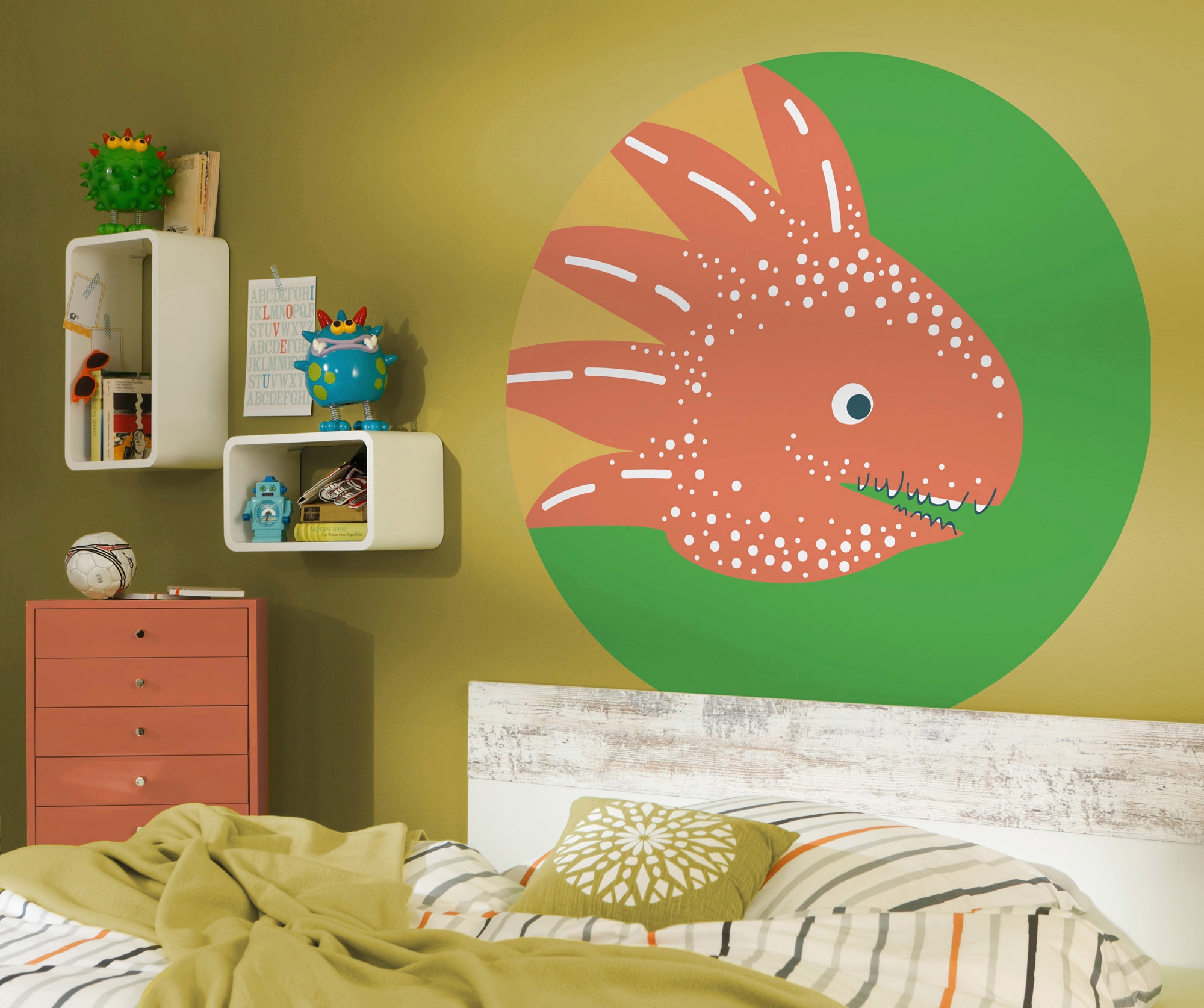 Komar Fototapete »Vlies selbstklebend - Little Dino Proto - Größe 125 x 125 cm«, bedruckt, Wohnzimmer, Schlafzimmer