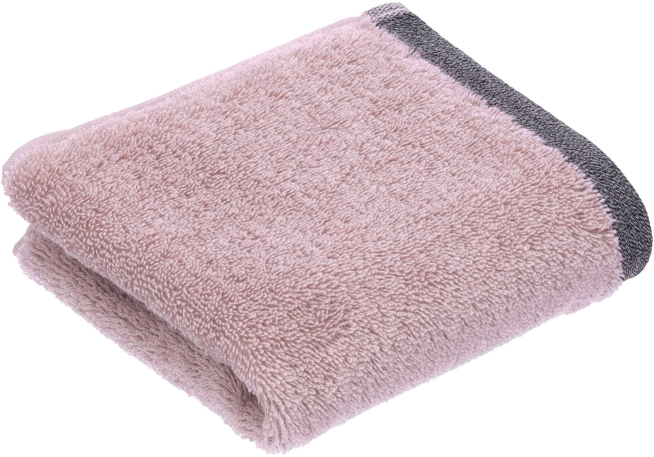 bugatti Gästehandtücher »Prato« Uni Farben, mit melierter Optik im Saum günstig online kaufen