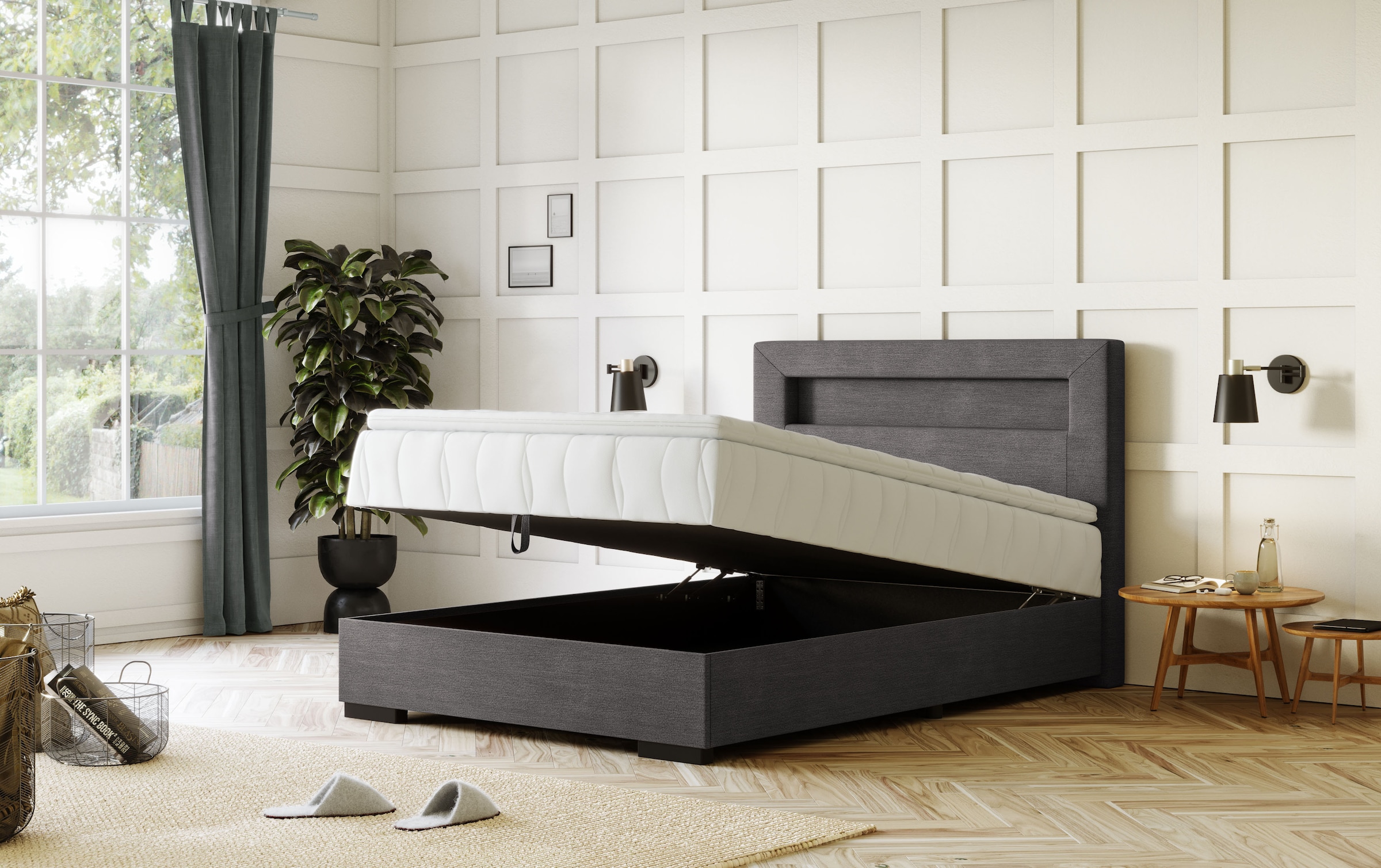 COTTA Boxbett »Kelly«, ausgestattet mit LED-Licht, inkl. Bettkasten