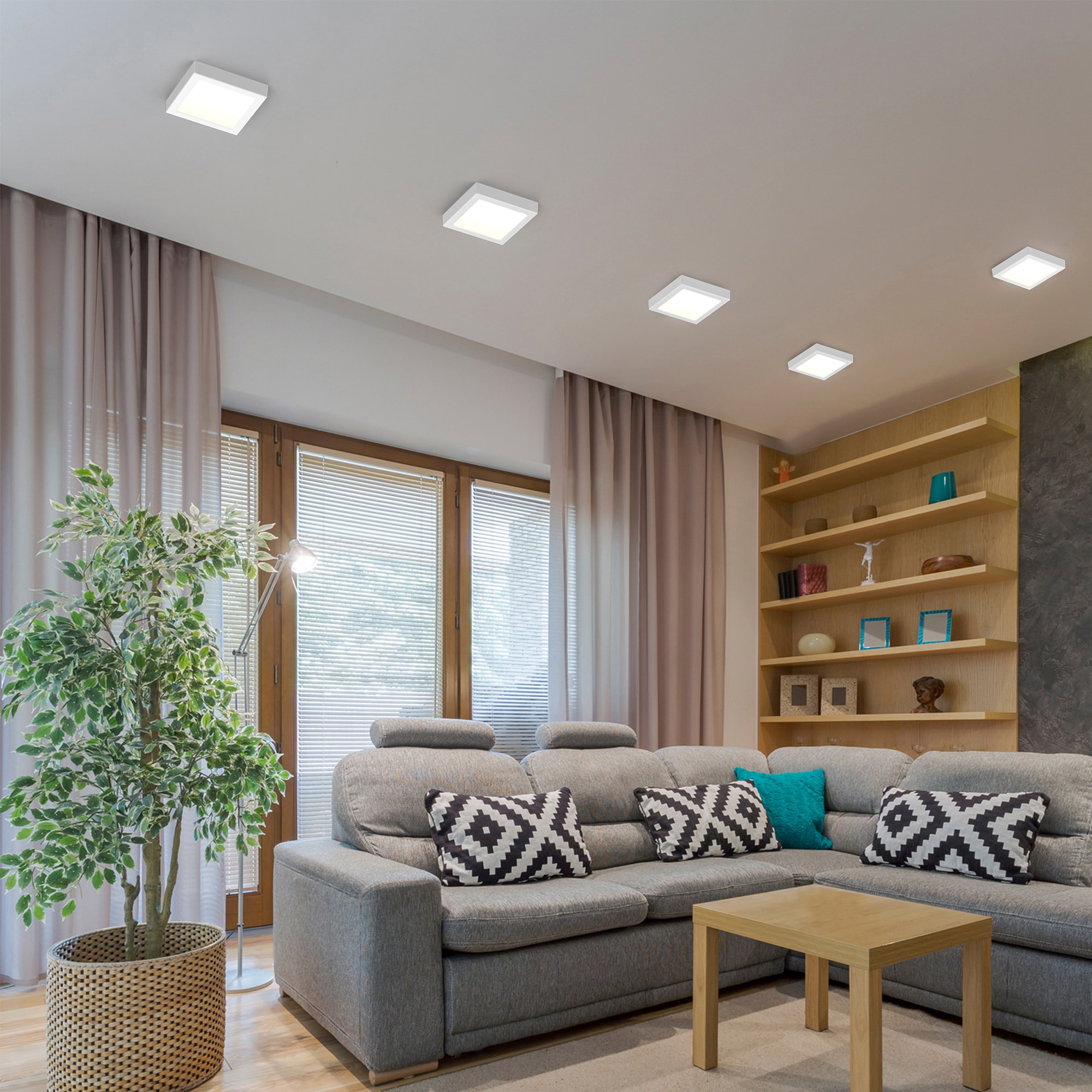 B.K.Licht LED Aufbaustrahler, 1 flammig, Leuchtmittel LED-Board | LED fest integriert, LED Unterbauleuchte inkl. 12W 900lm 3.000K Aufputz Strahler Eckig weiß