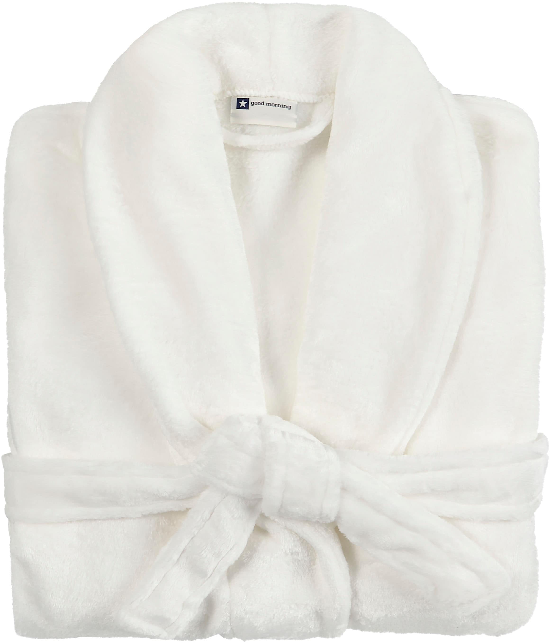 good morning Bademantel »Good morning Bathrobe uni«, (Packung, 1 St., 1x Bademantel), Schalkragen, Gürtel, Taschen, Damen & Herren, Velours, Glanz
