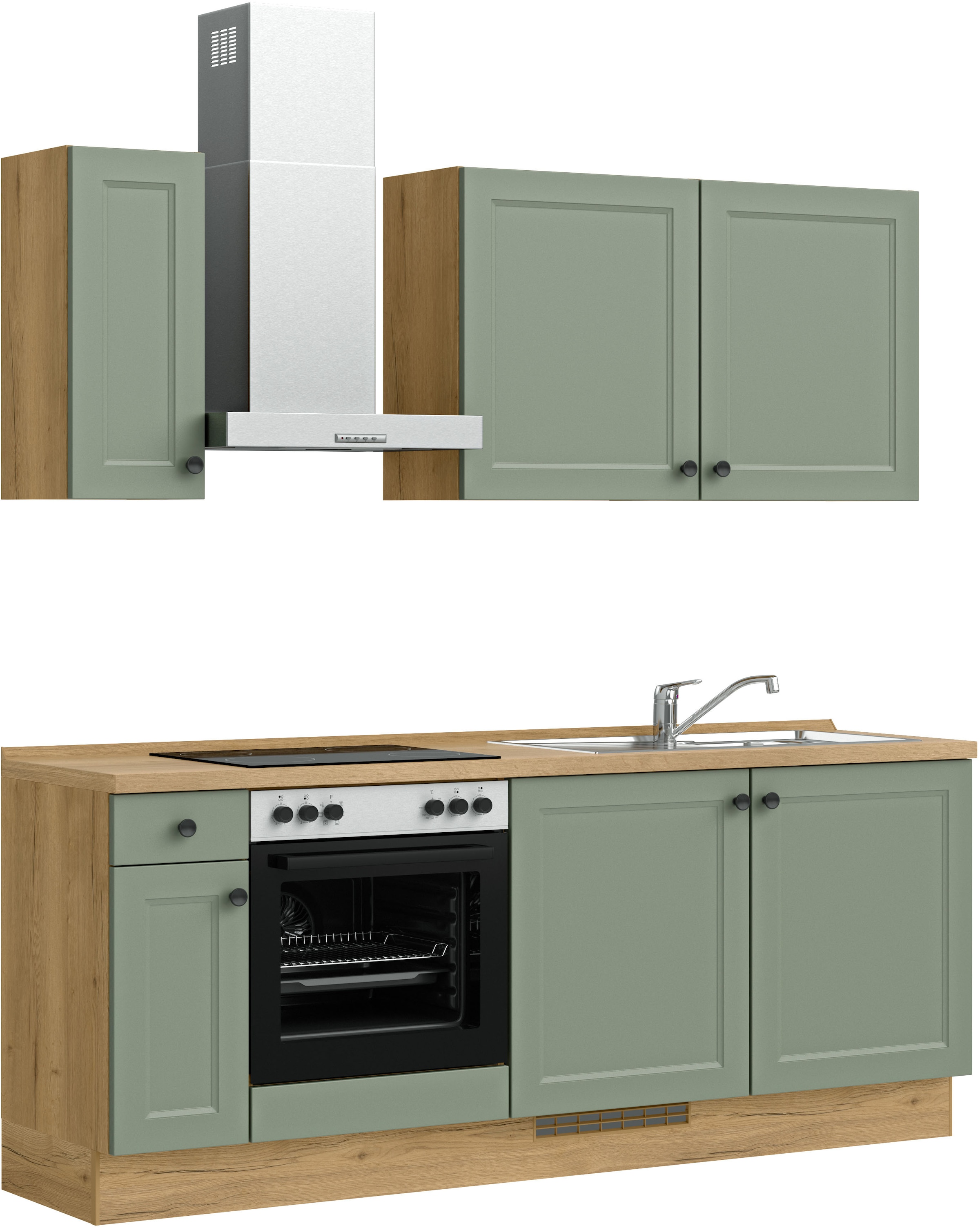 nobilia® Küchenzeile »"Cascada I"«, vormontiert, Ausrichtung wählbar, Breite 210 cm, wahlw. mit E-Geräten