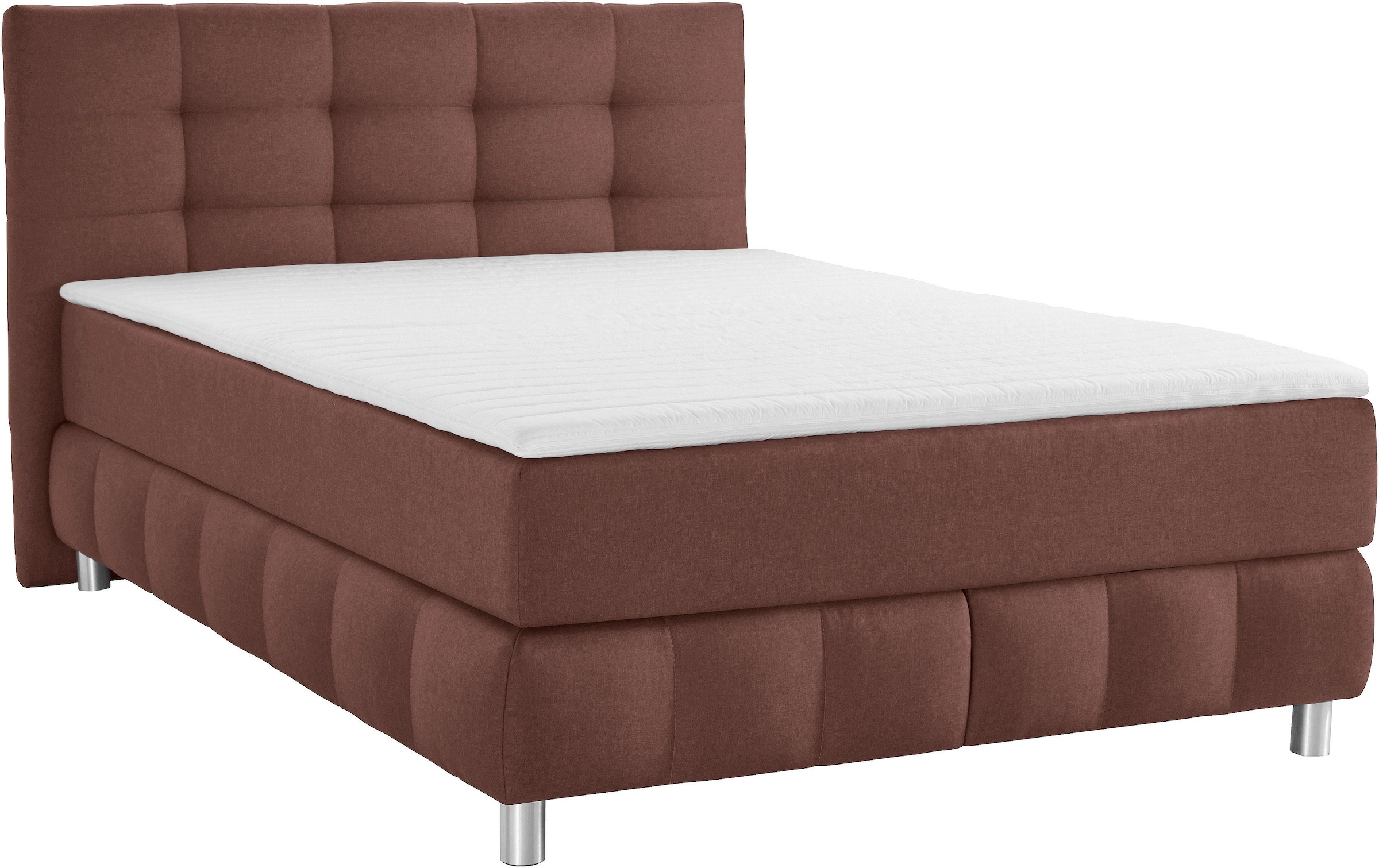 andas Boxspringbett »Salo XXL« in Samtoptik oder Struktur, 6 Breiten in Überlänge 220cm, 4 Härtegrade