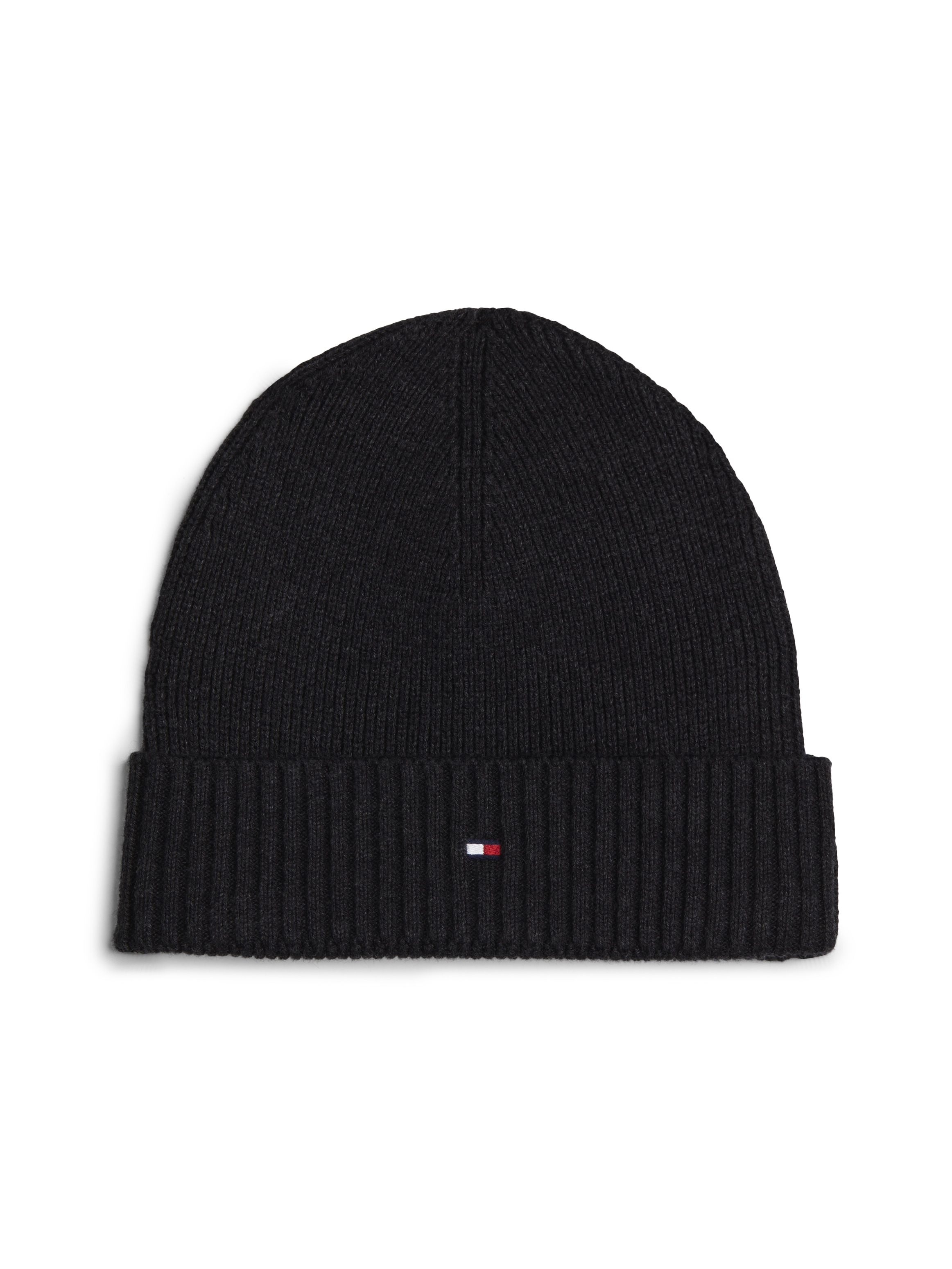 Tommy Hilfiger Strickmütze »TH FLAG PIMA COTTON BEANIE«, mit Logostickerei