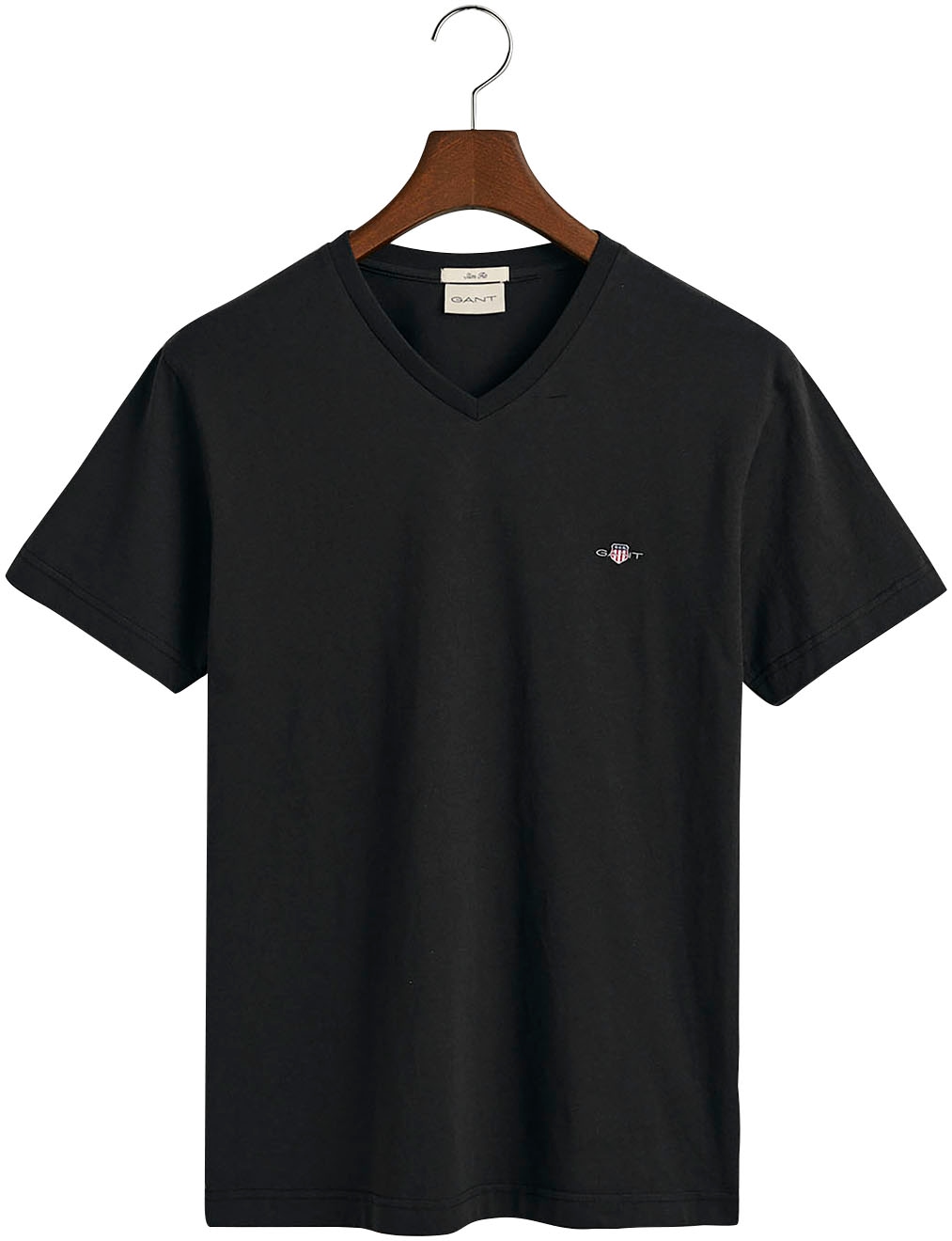 einer T-SHIRT«, Brust auf T-Shirt SHIELD Logostickerei der V-NECK bestellen mit kleinen Gant »SLIM