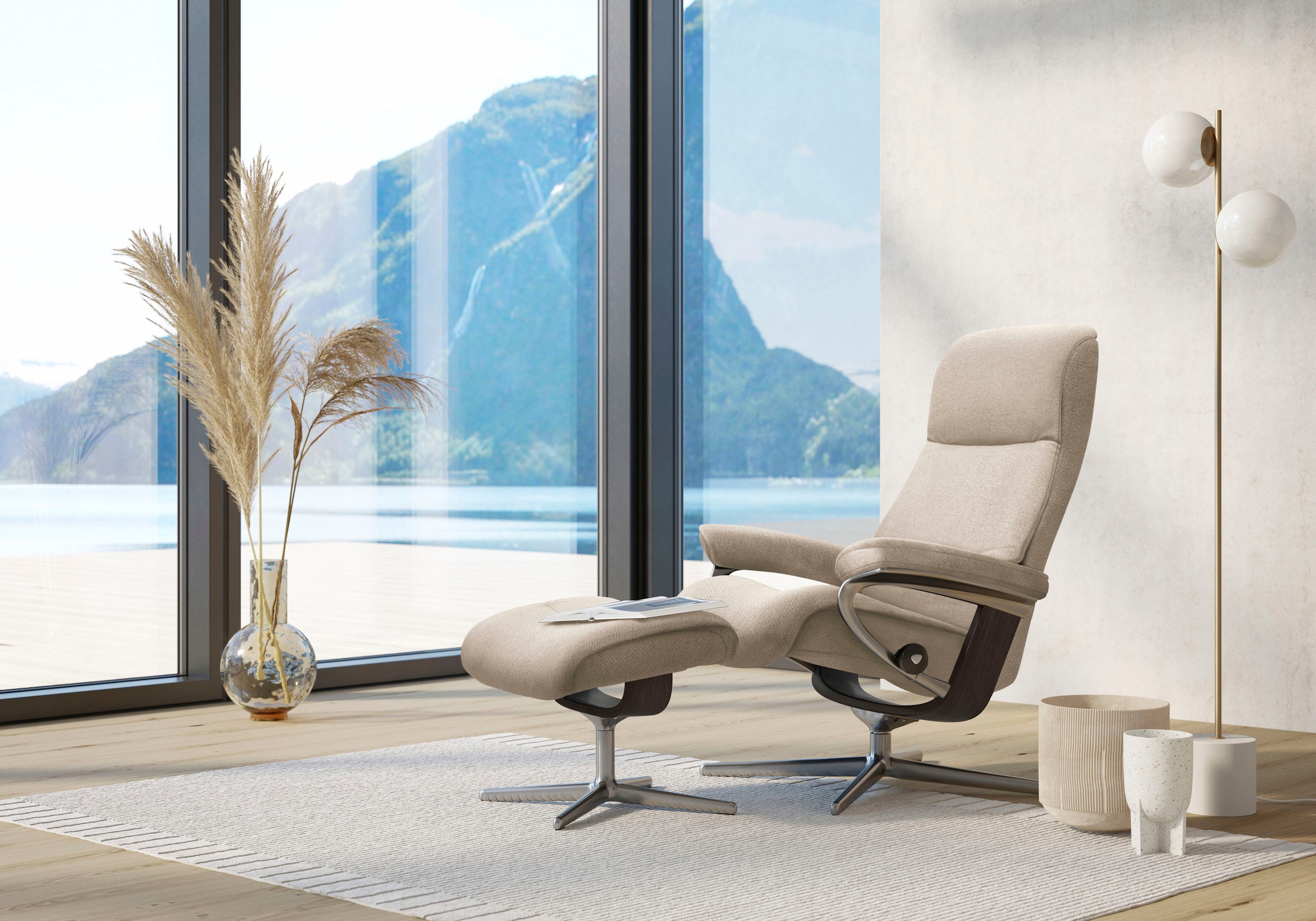 Stressless® Relaxsessel »View«, mit Cross Base, Größe S, M & L, Holzakzent günstig online kaufen