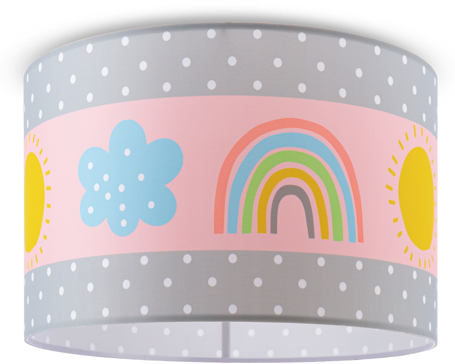 Paco Home Deckenleuchte »Cosmo 962«, 1 flammig, Leuchtmittel E27 | ohne Leuchtmittel, Lampe Kinderzimmer Deckenlampe Regenbogen Sonne Rosa Grau Weiß E27