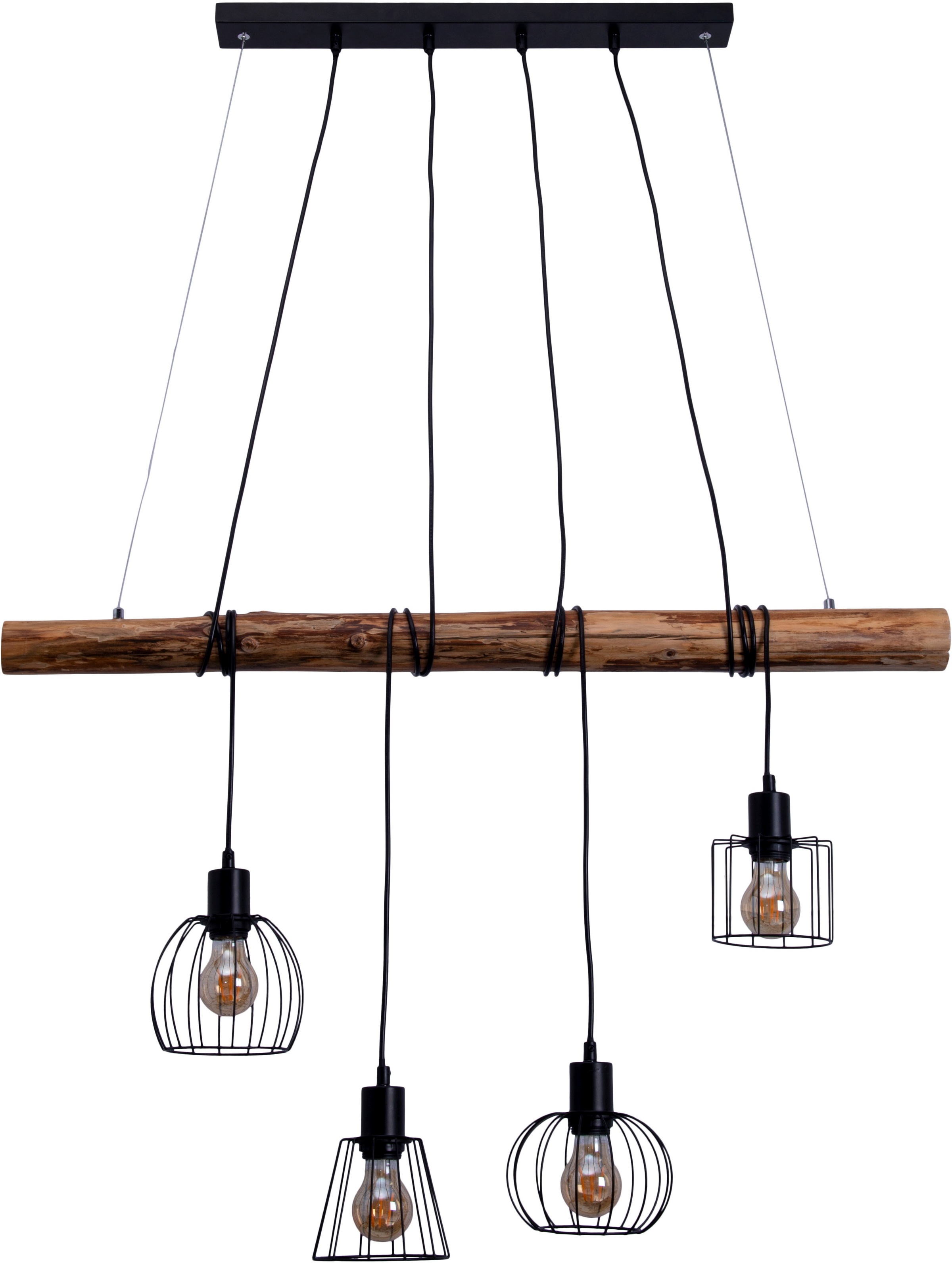 näve Pendelleuchte »4er Pendelleuchte "WOODLAND"«, Leuchtmittel E27   ohne günstig online kaufen