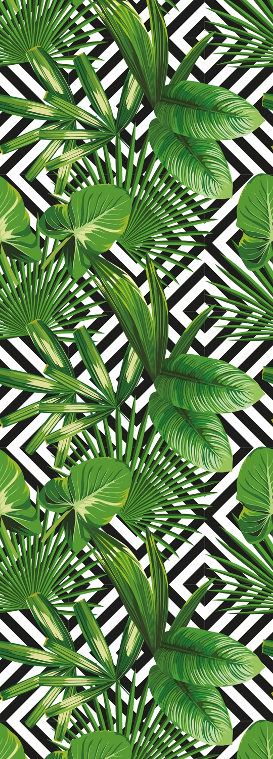 Vinyltapete QUEENCE "Ghazal", grün, B:0,9m L:2,5m