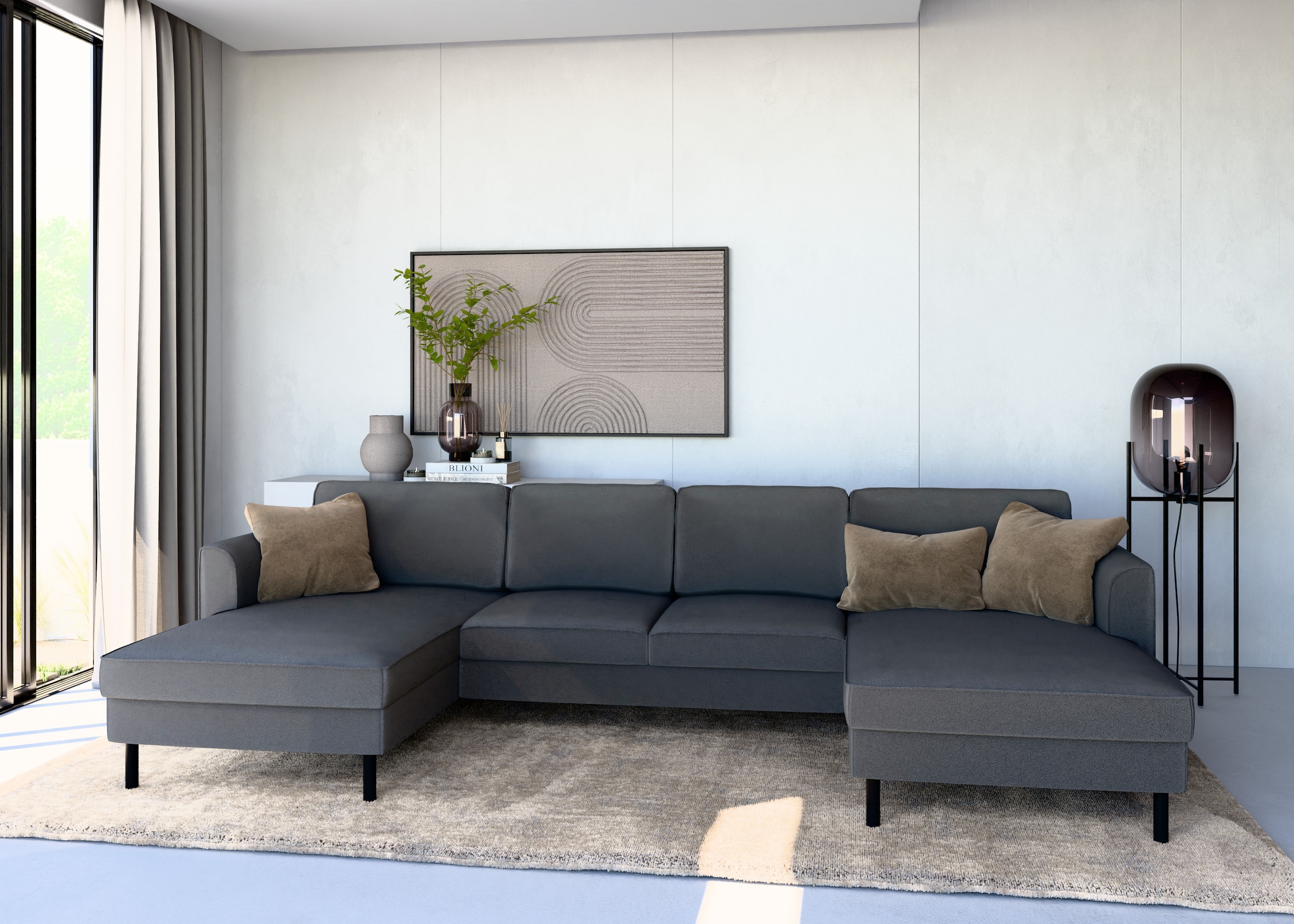 Home affaire Wohnlandschaft »Booster II, whlw. mit Schlaffunktion & Bettkas günstig online kaufen