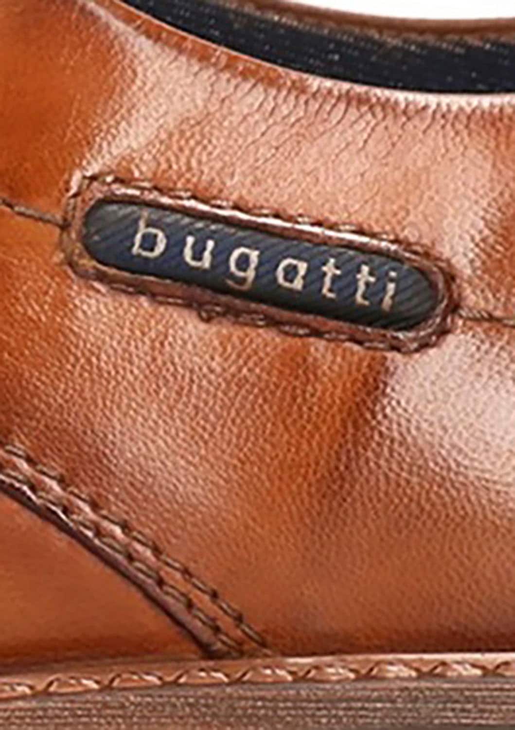 bugatti Schnürschuh, Businessschuh, Abendschuh mit kleinen Stretcheinsätzen, Weite G