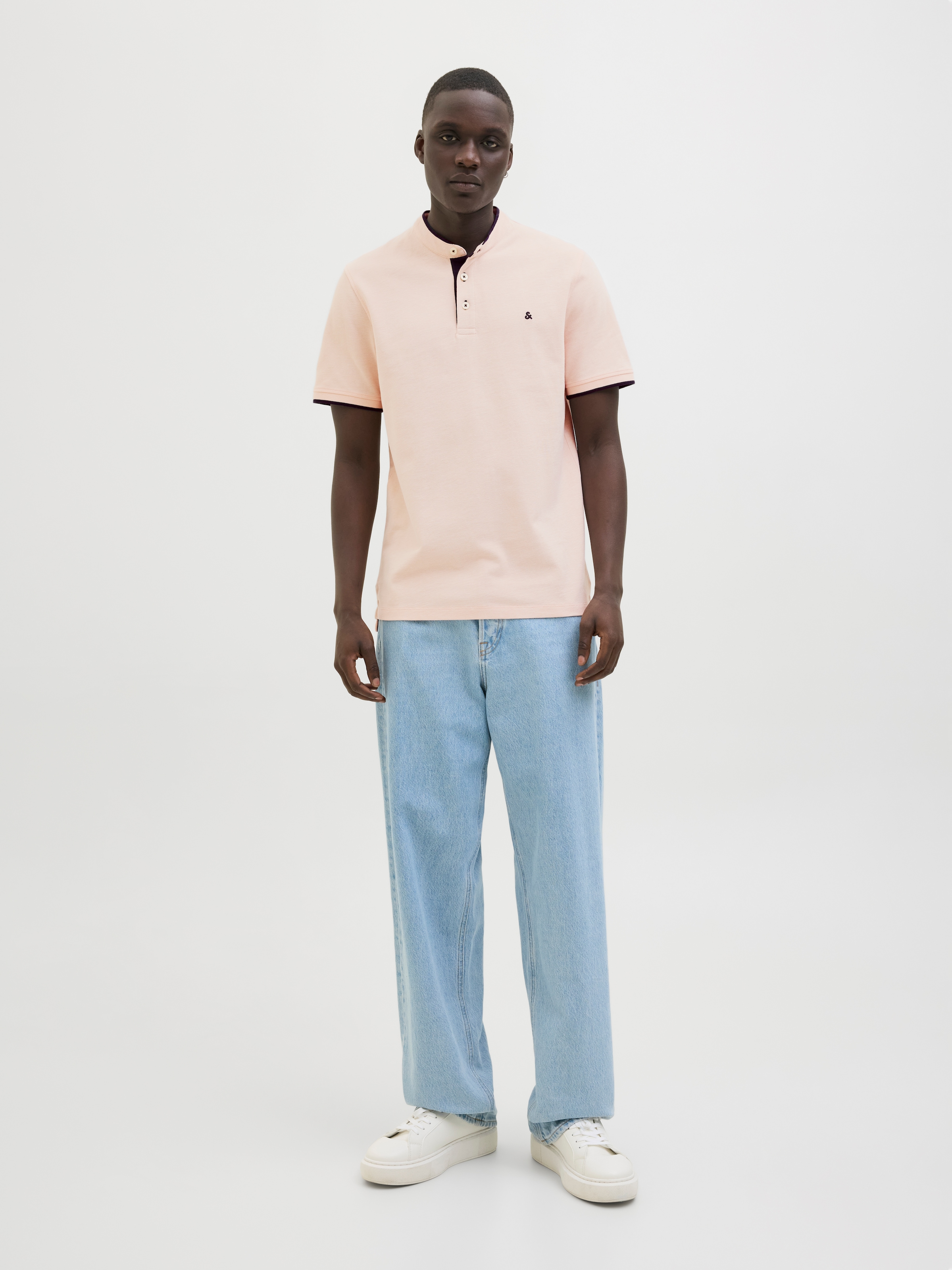 Jack & Jones Poloshirt »JJEPAULOS MAO POLO«, mit Logo Stickerei
