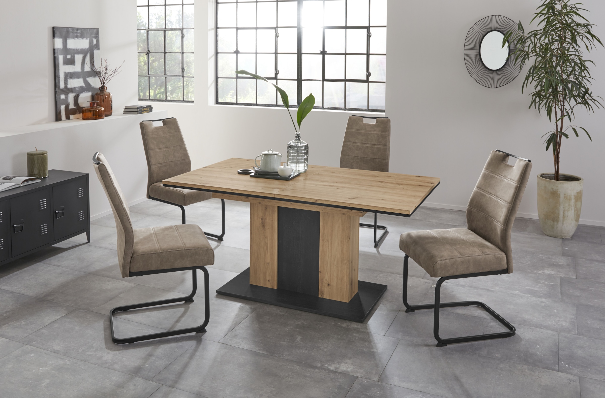 Stühle), im Sitzbreite XL (5 Tisch Tischplatte HELA kaufen Essgruppe / »ATLANTA«, 4 ausziehbar, Online-Shop tlg., 1