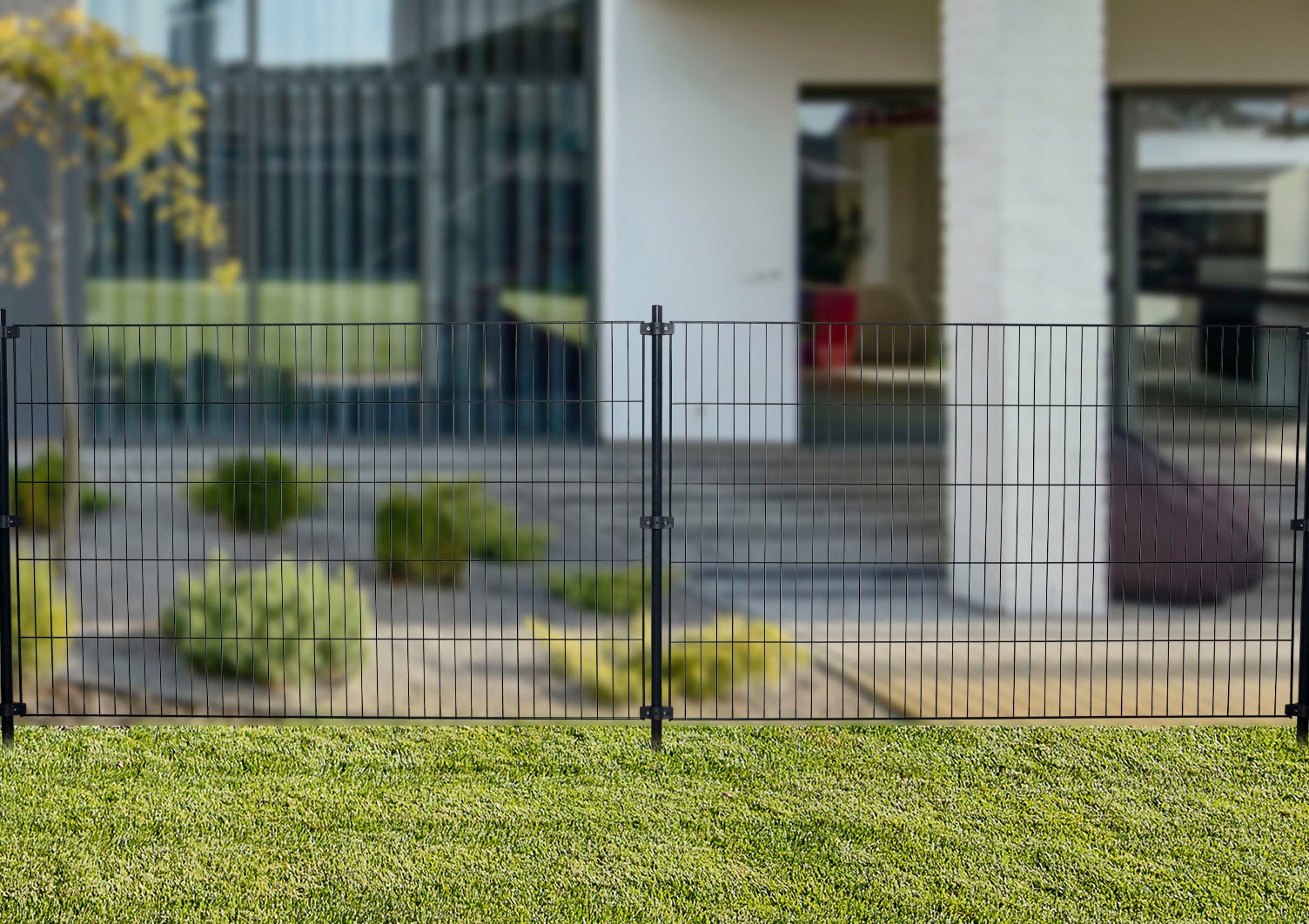 GARDEN 'N' MORE Einstabmattenzaun »mit Rundpfosten«, 10 Elemente für 20 m, LxH: 200 x 125 cm, mit 11 Pfosten