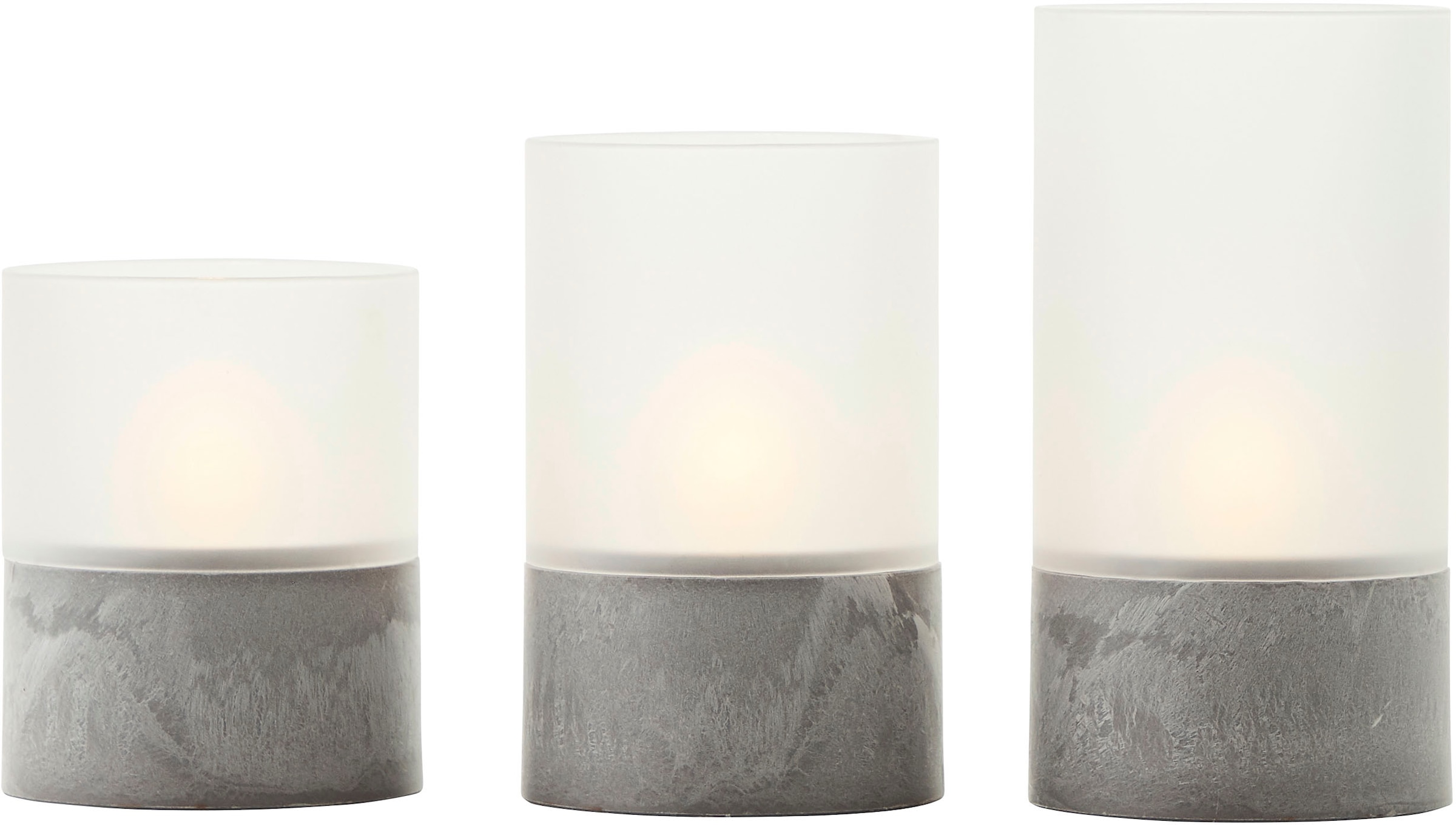Brilliant Außen-Tischleuchte »Bougie«, 1 flammig, Leuchtmittel LED-Modul | LED fest integriert, LED-Kerzen 3er-Set, Timer, Höhe 10/12,5/15 cm, Ø 8 cm
