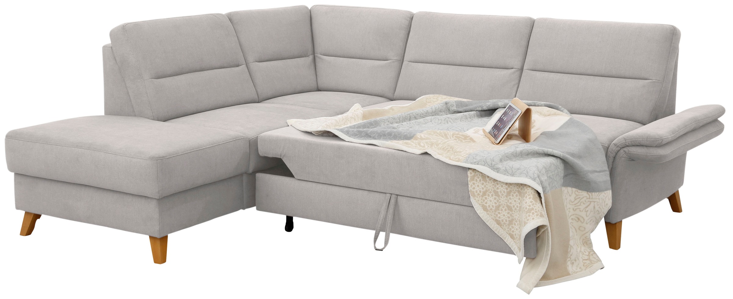 Home affaire Ecksofa »Westerland L-Form«, Federkern-Polsterung, wahlweise mit Bettfunktion, Bettkasten