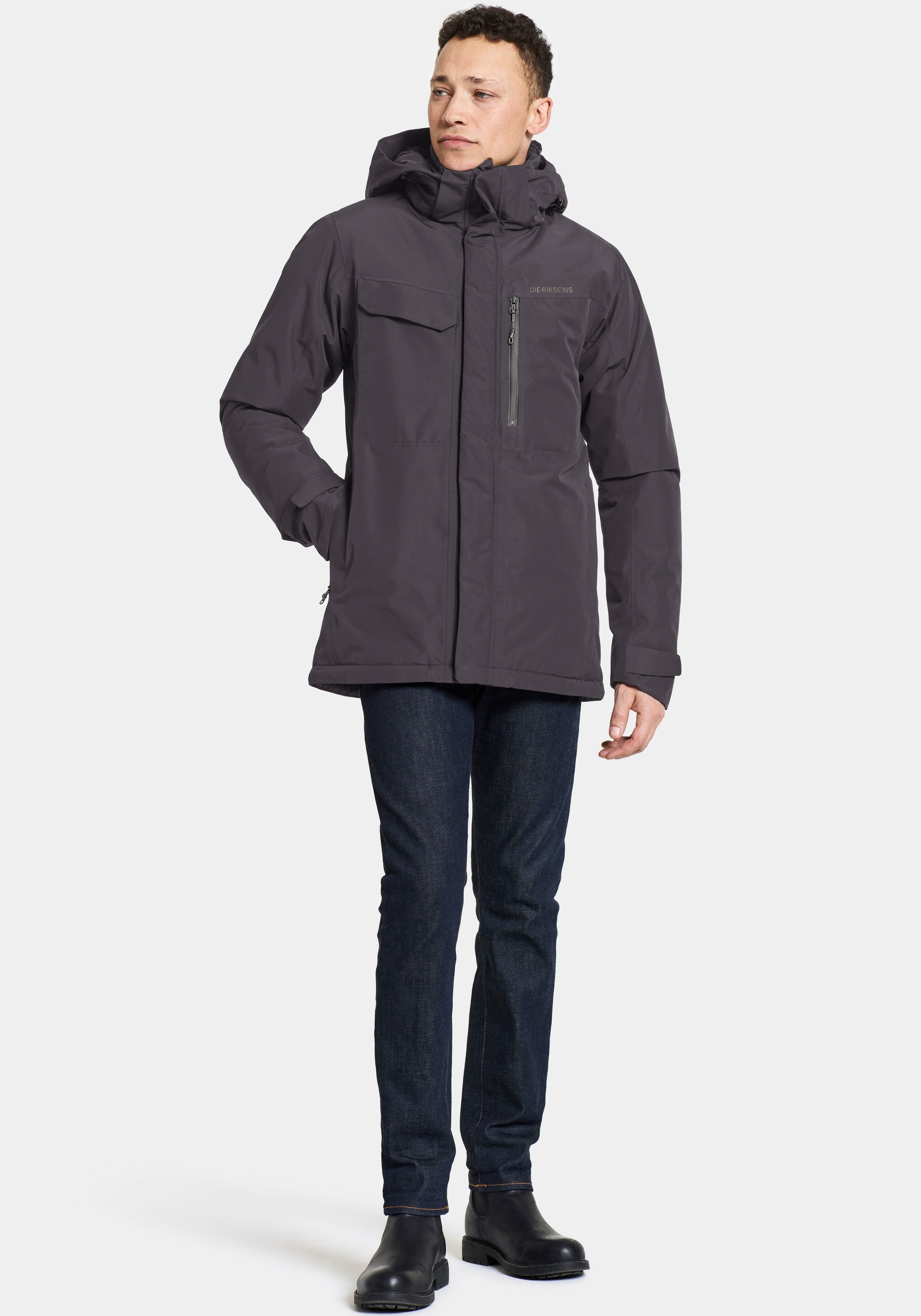Winterjacke „STEFAN USX JKT“, mit Kapuze, Gr. S, Black