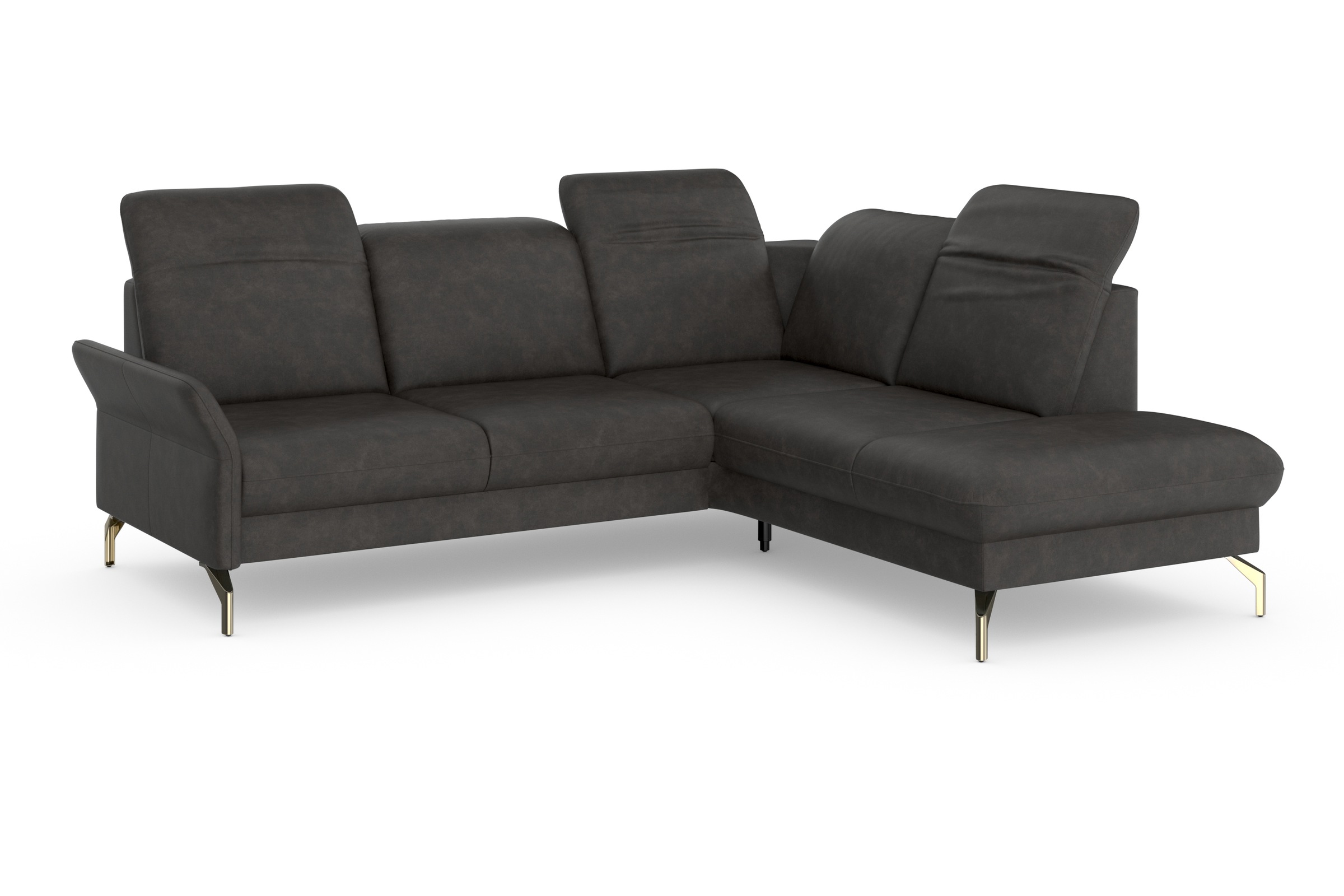 sit&more Ecksofa »Fashion L-Form«, wahlweise mit Kopfteilverstellung, Vorziehsitz, motorisch, Nickelfüße